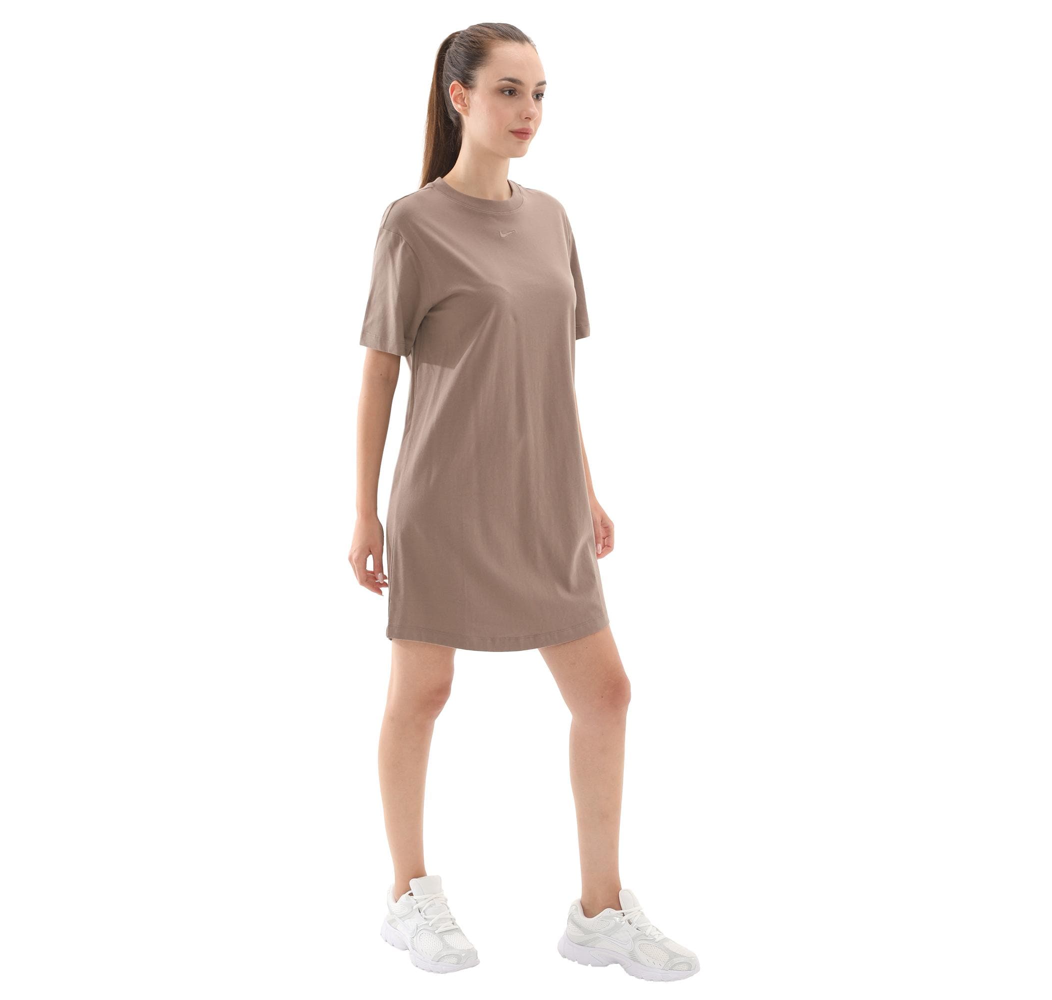 Nike Nike W Nsw Essntl Ss Dress Tshrt Kadın Elbise - Etek Kahve - 2
