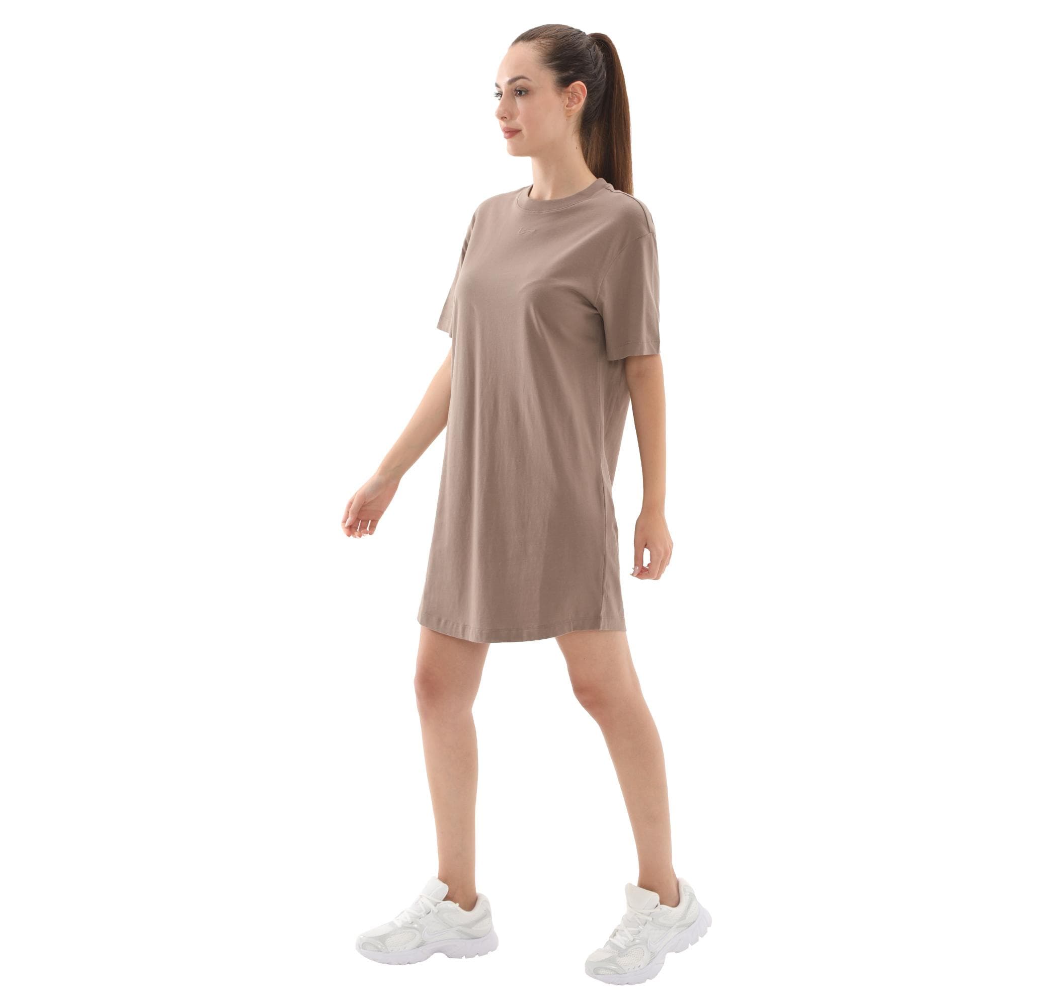 Nike Nike W Nsw Essntl Ss Dress Tshrt Kadın Elbise - Etek Kahve - 3
