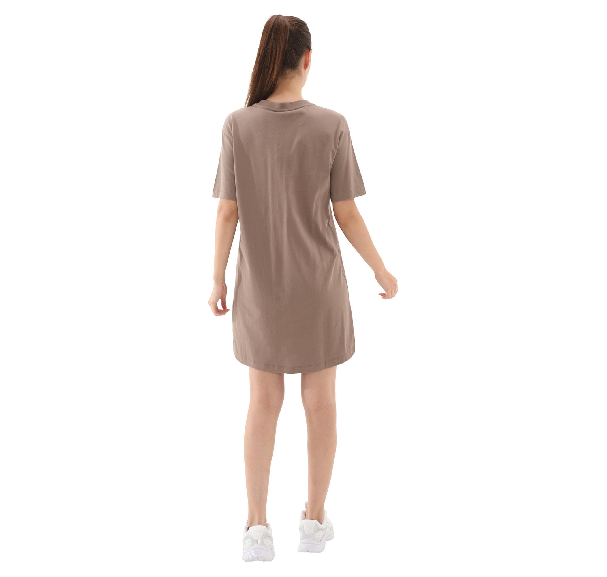 Nike Nike W Nsw Essntl Ss Dress Tshrt Kadın Elbise - Etek Kahve - 4