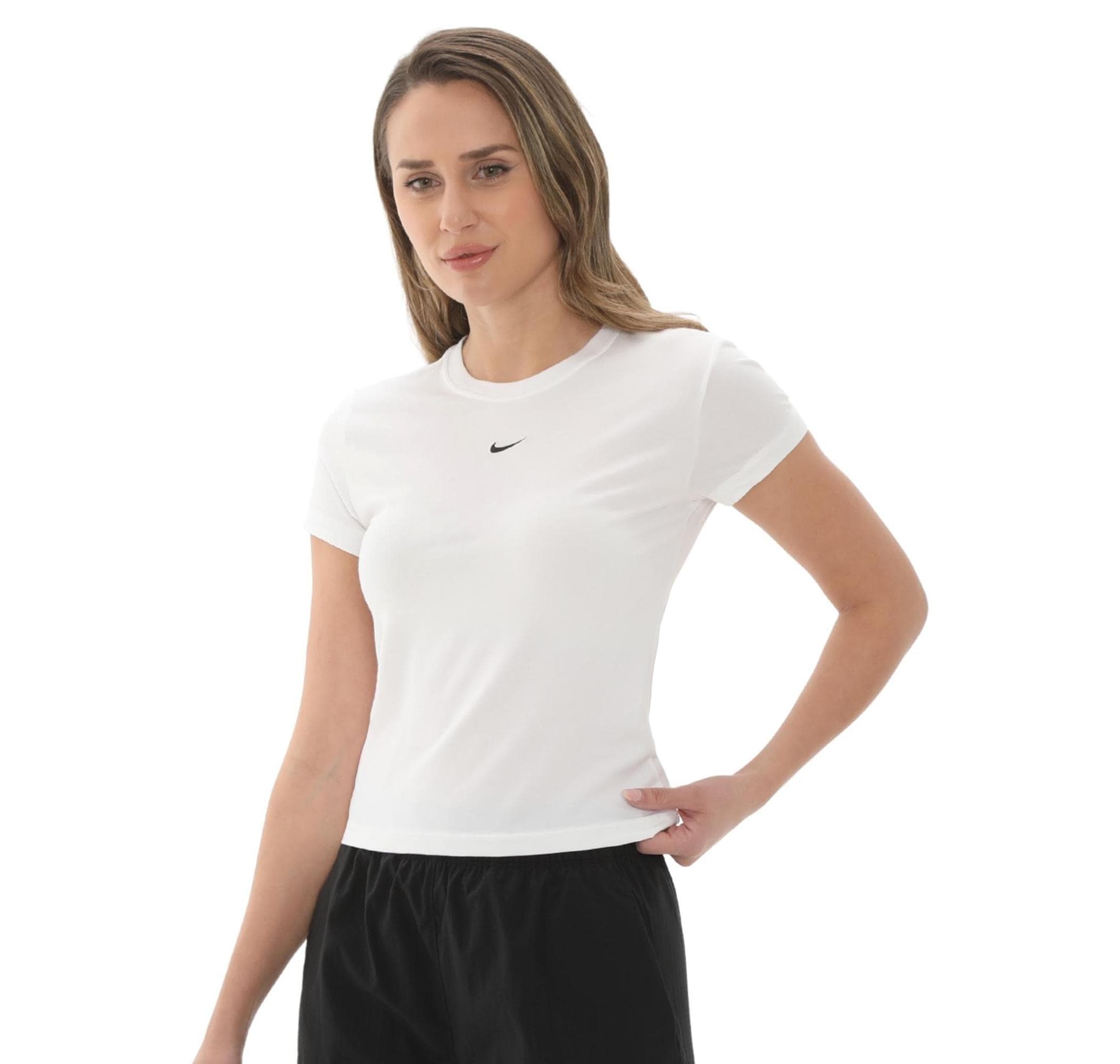 Nike Nike W Nsw Nk Chll Knt Md Crp Kadın T-Shirt Beyaz - 2