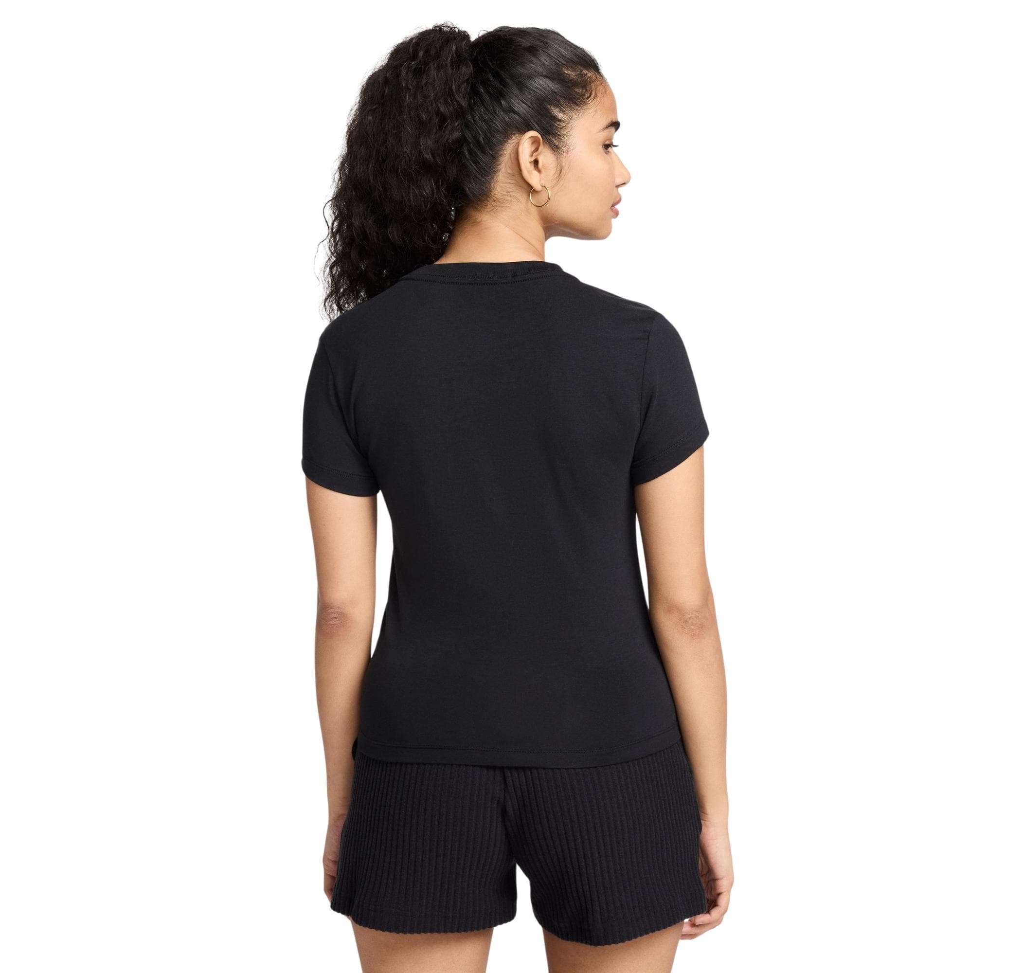 Nike Nike W Nsw Nk Chll Knt Md Crp Kadın T-Shirt Siyah - 2