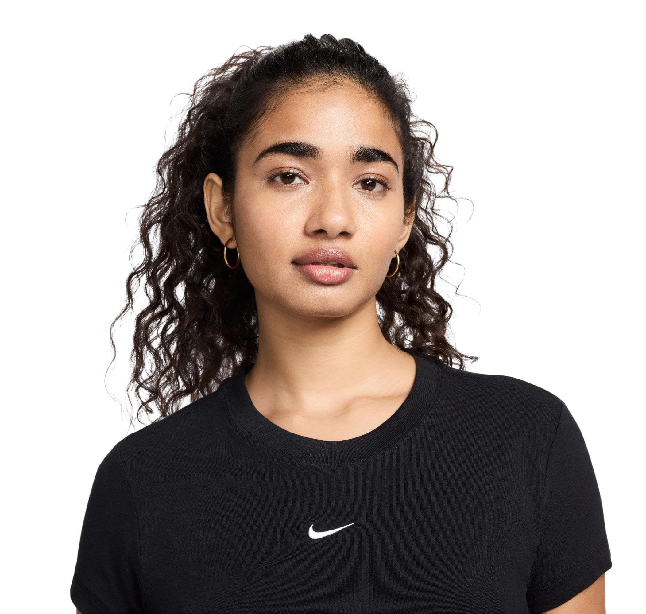 Nike Nike W Nsw Nk Chll Knt Md Crp Kadın T-Shirt Siyah - 3