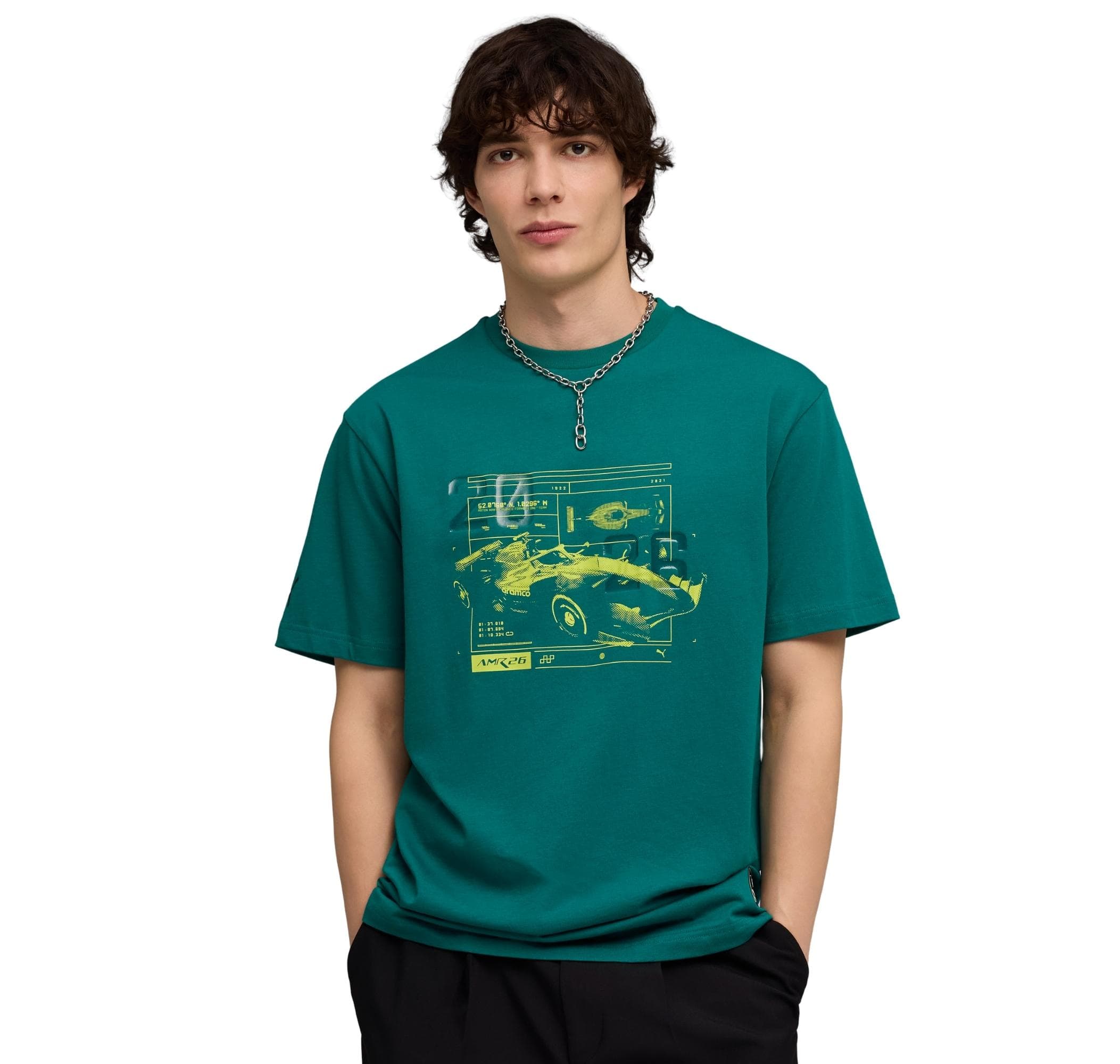 Puma Puma X Aston Martın Aramco F1® Team Graphic Tee 1 Erkek T-Shirt Yeşil