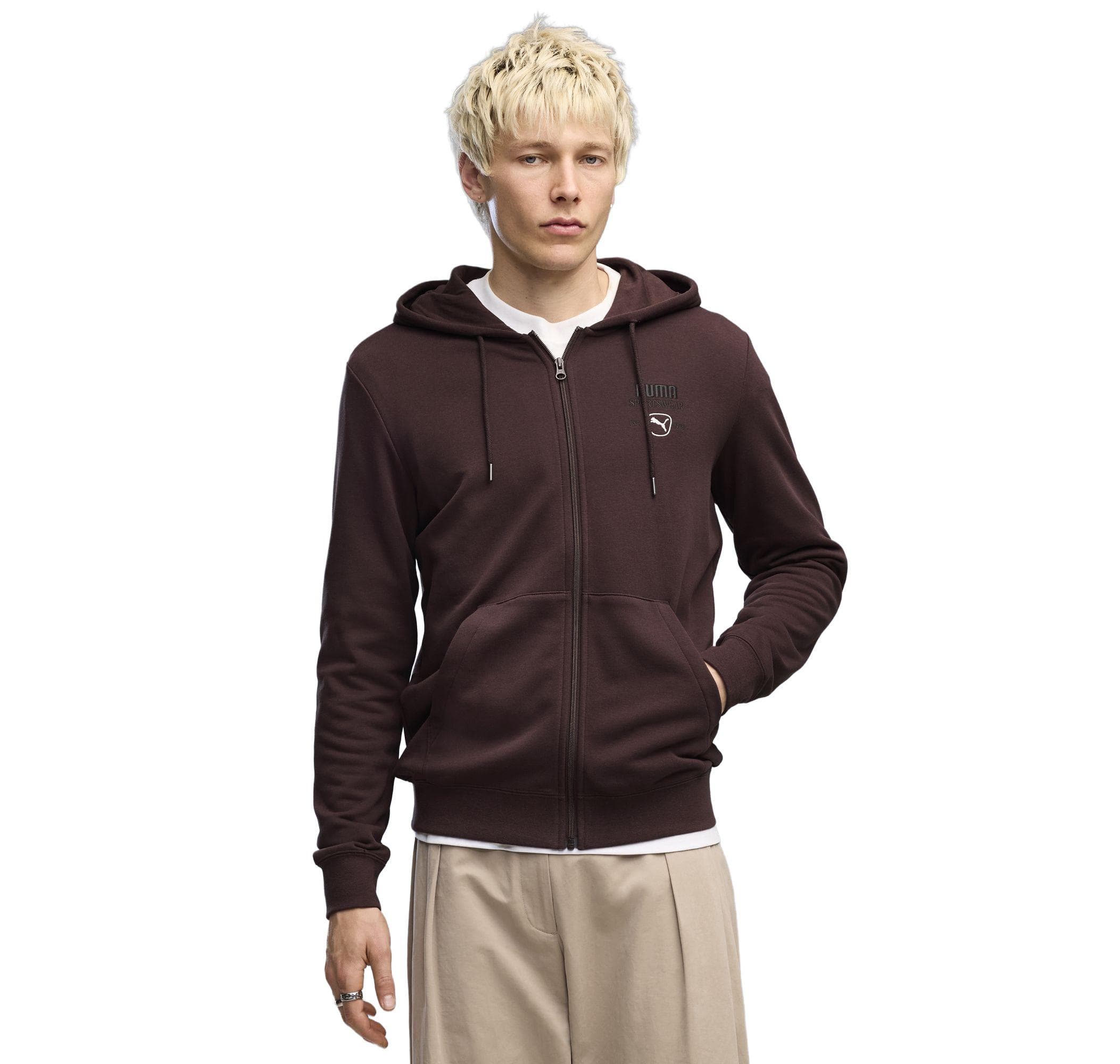 Puma Puma Class Full-Zip Hoodie Erkek Ceket Kahve