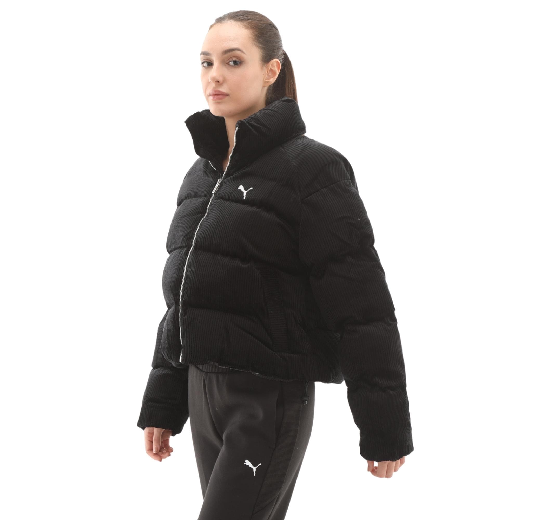 Puma Puma Corduroy Puffer Jacket Kadın Mont Siyah - 3
