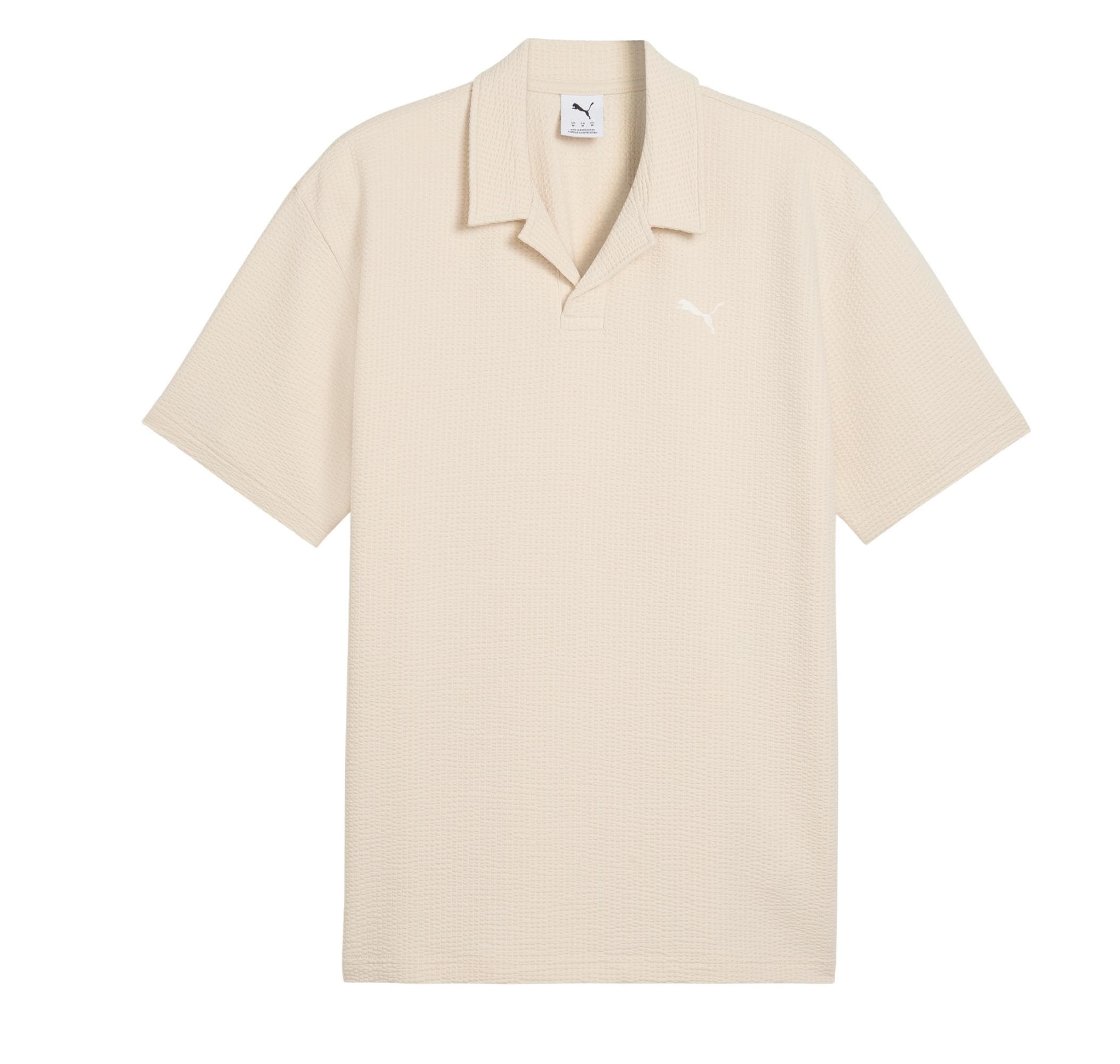 Puma Puma Ess Elevated Material Polo Erkek T-Shirt Krem - 3