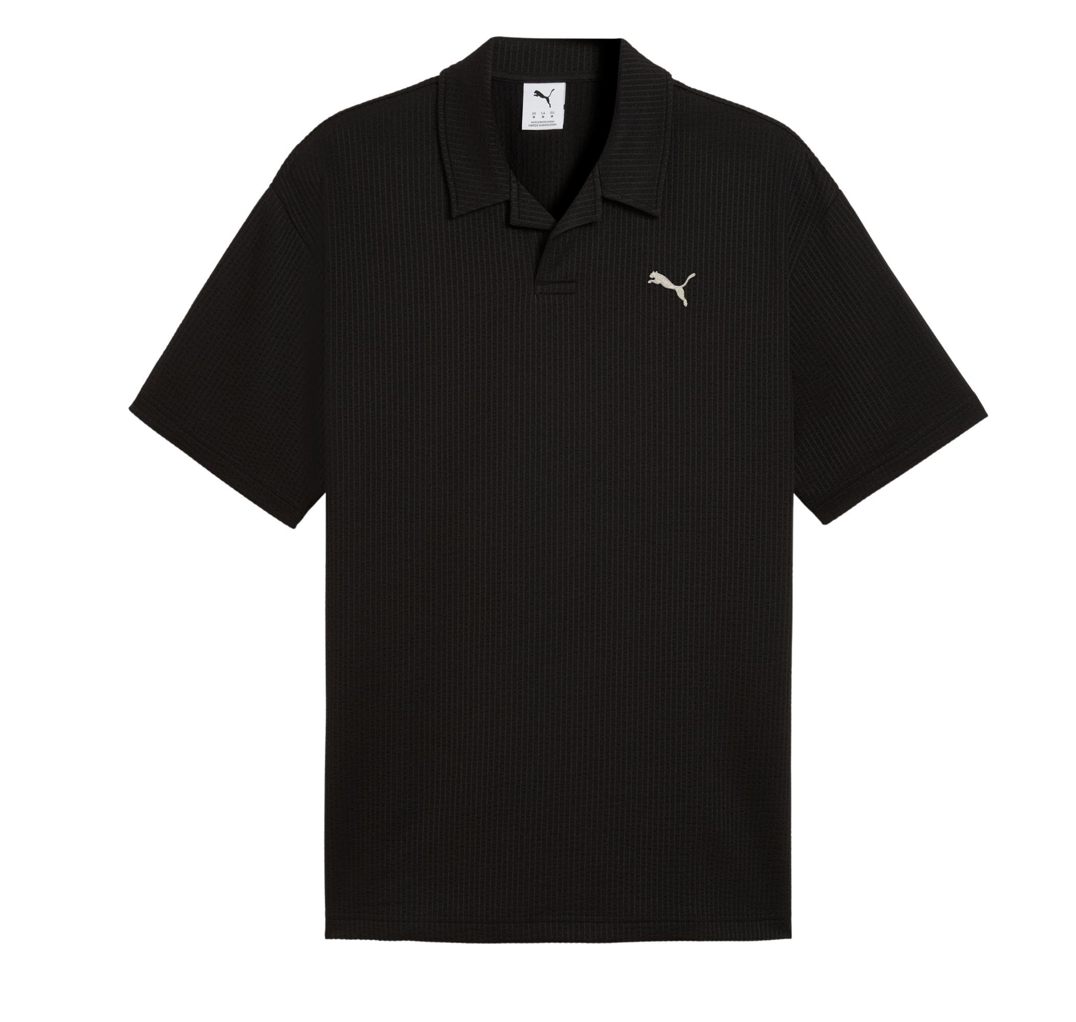 Puma Puma Ess Elevated Material Polo Erkek T-Shirt Siyah - 4