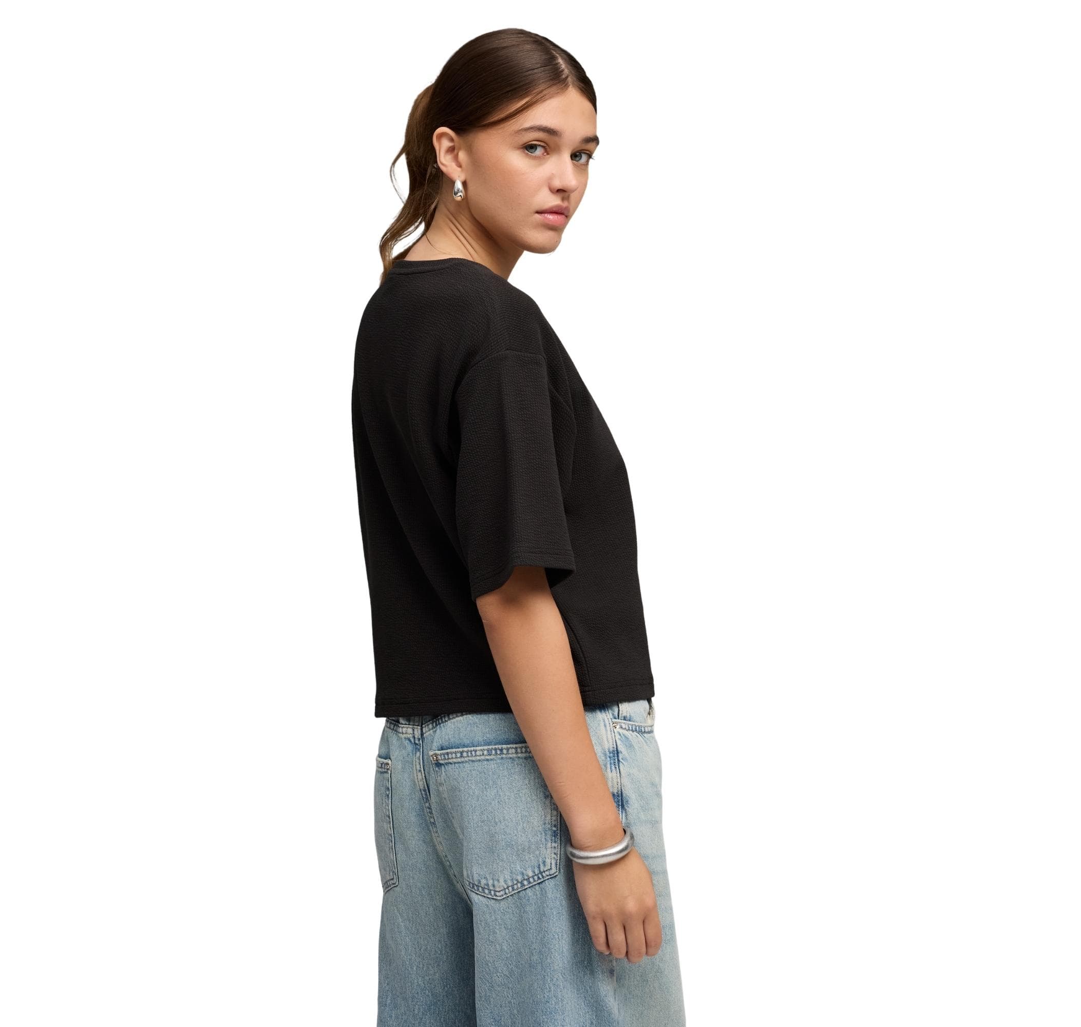 Puma Puma Ess Elevated Tee Kadın T-Shirt Siyah - 2