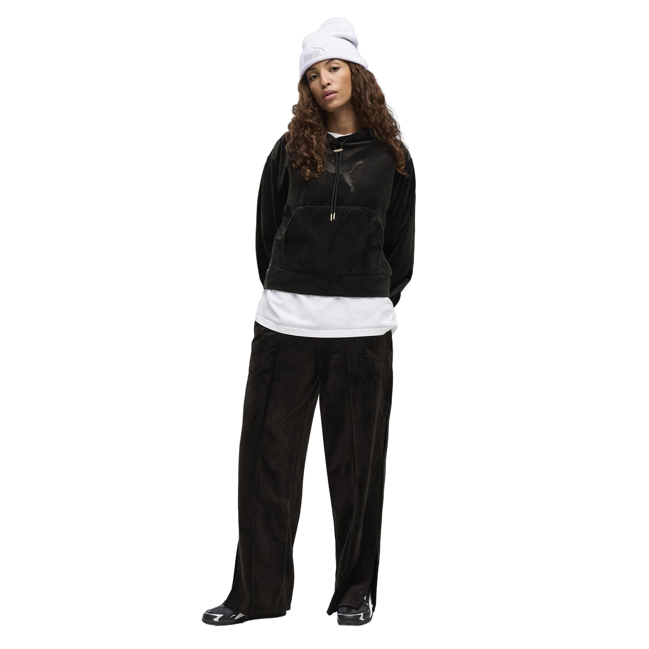 Puma Puma Ess Elevated Velour Pants Kadın Eşofman Altı Siyah - 2