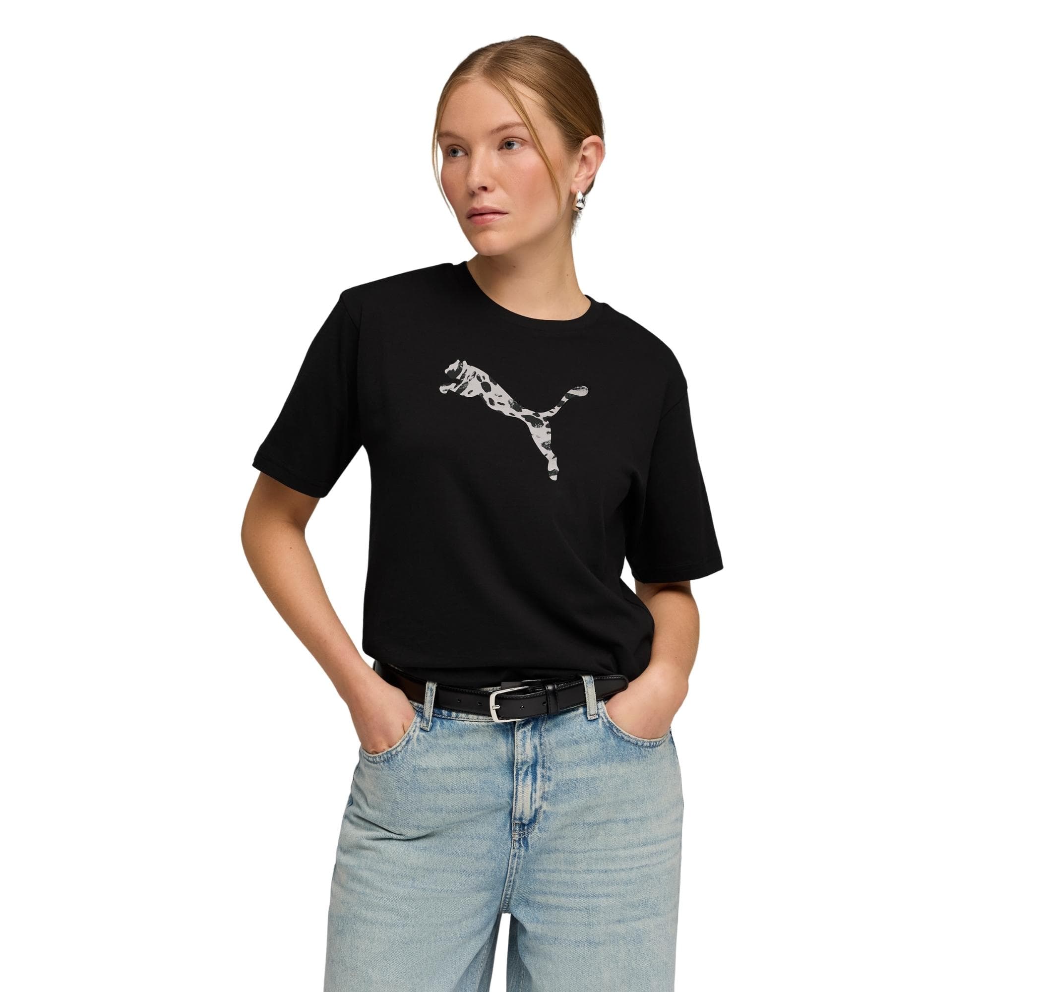 Puma Puma Ess Graphıc Animal Tee Kadın T-Shirt Siyah