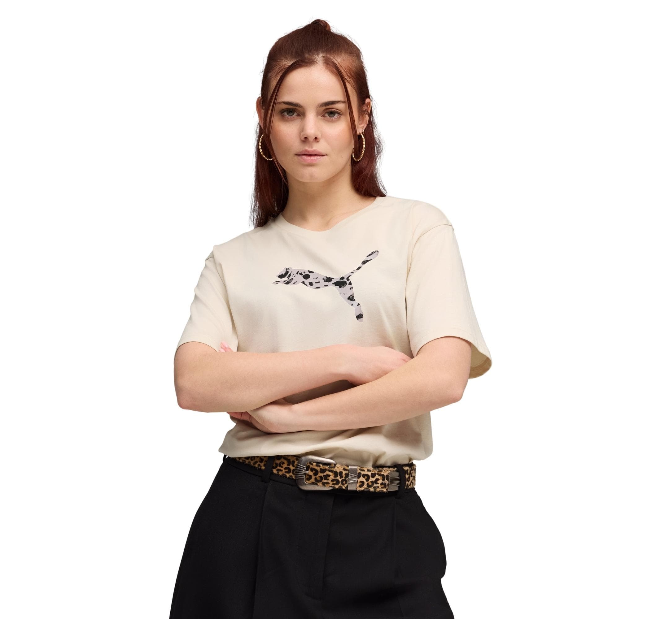 Puma Puma Ess Graphıc Animal Tee Kadın T-Shirt Bej - 3