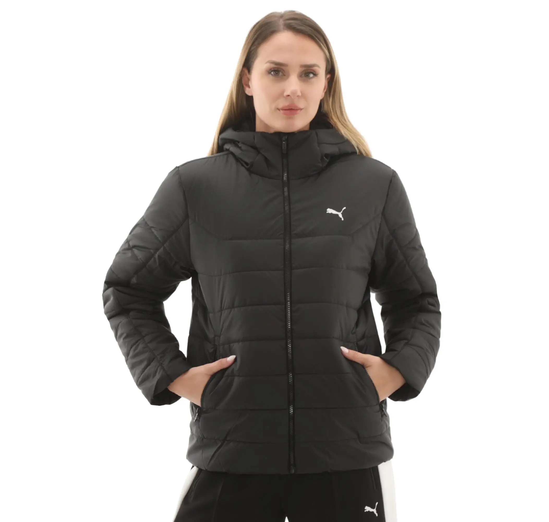 Puma Puma Ess Hooded Padded Jacket Kadın Mont Siyah