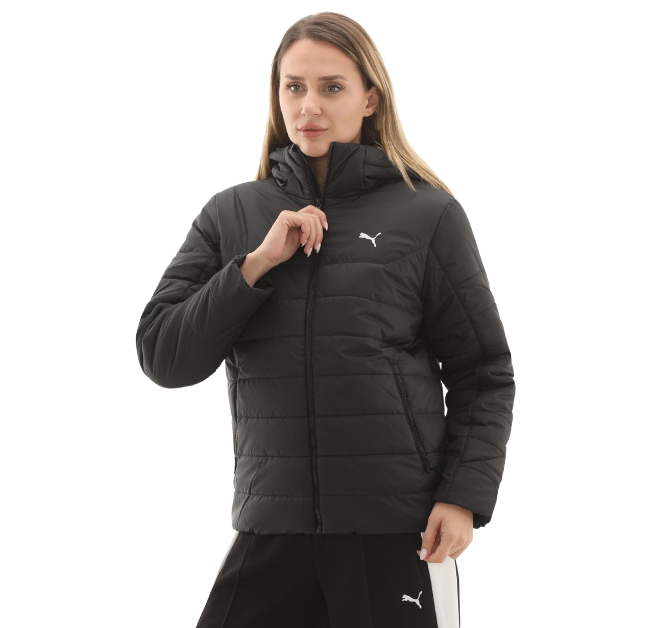 Puma Puma Ess Hooded Padded Jacket Kadın Mont Siyah - 2