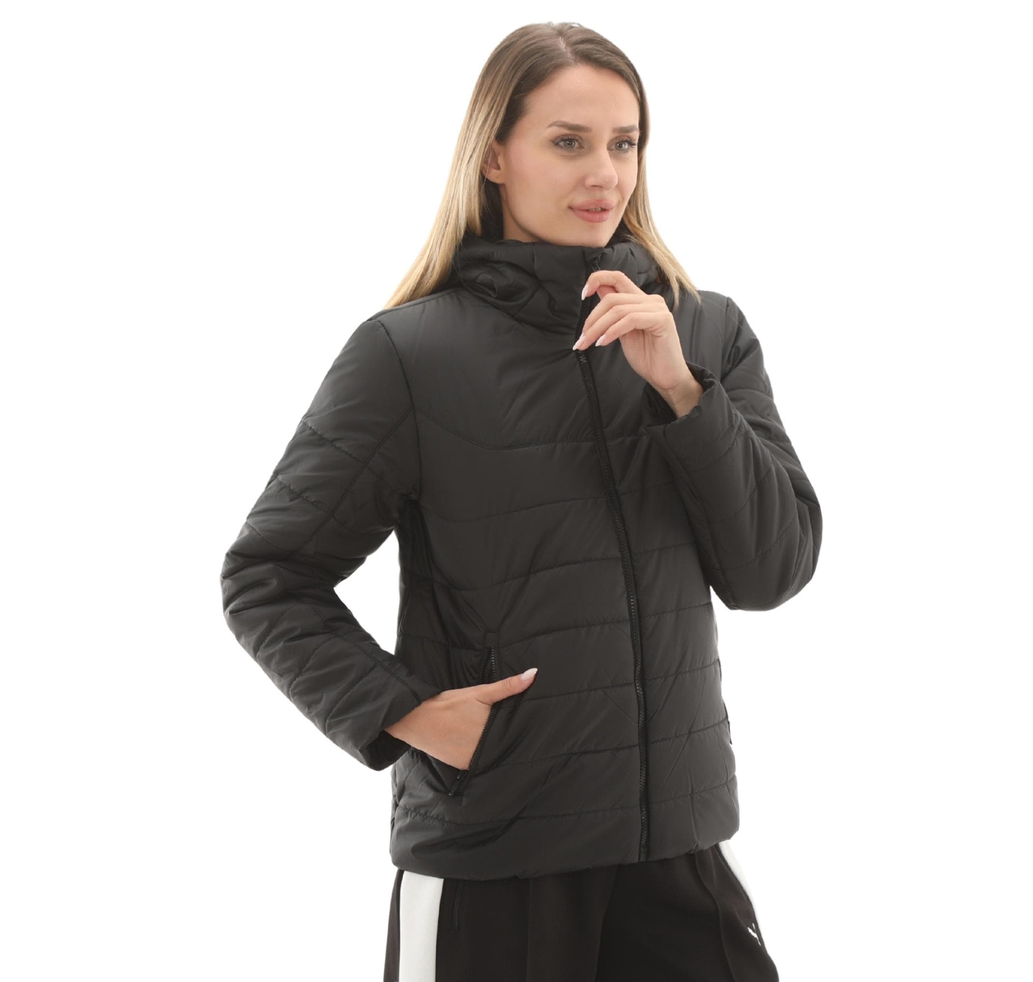 Puma Puma Ess Hooded Padded Jacket Kadın Mont Siyah - 3