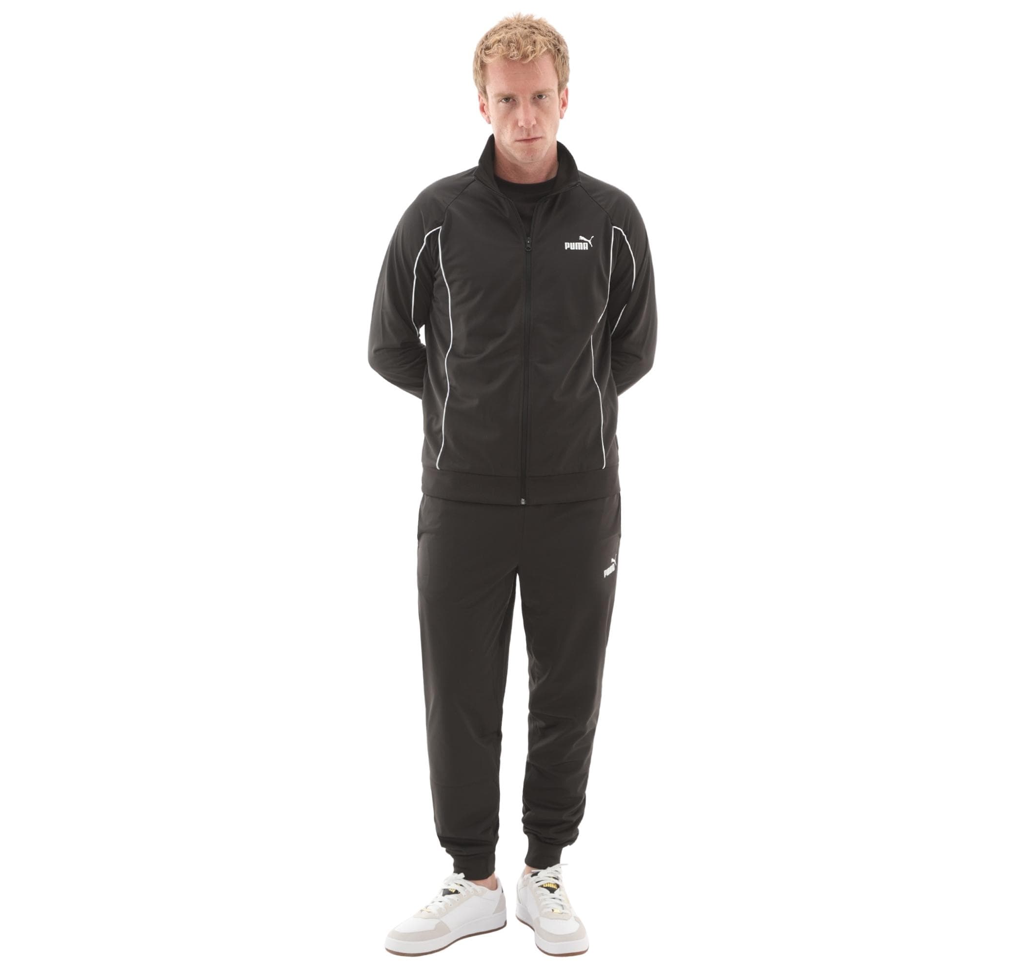 Puma Puma Poly Piping Suit Erkek Eşofman Takımı Siyah