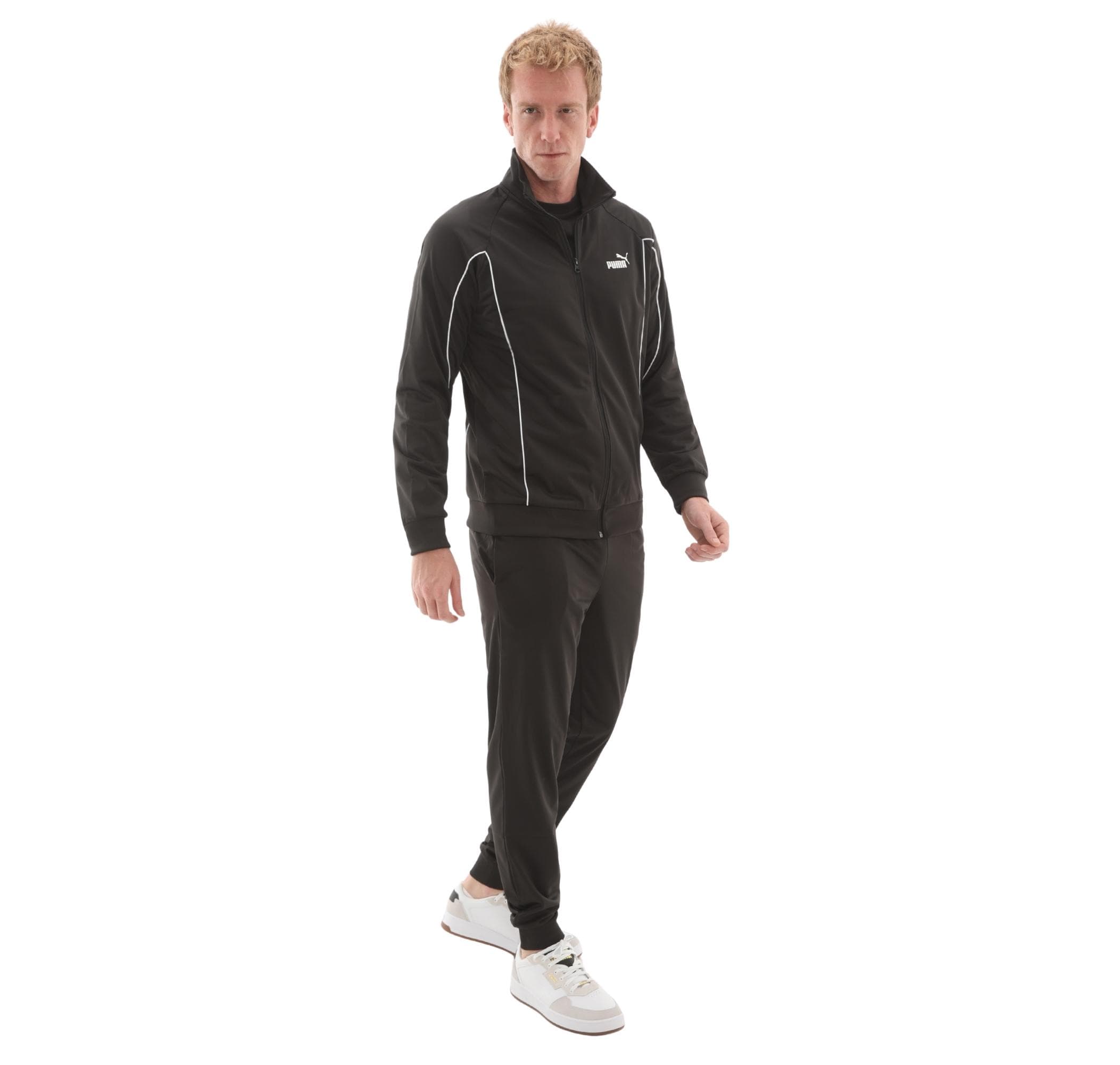 Puma Puma Poly Piping Suit Erkek Eşofman Takımı Siyah - 3