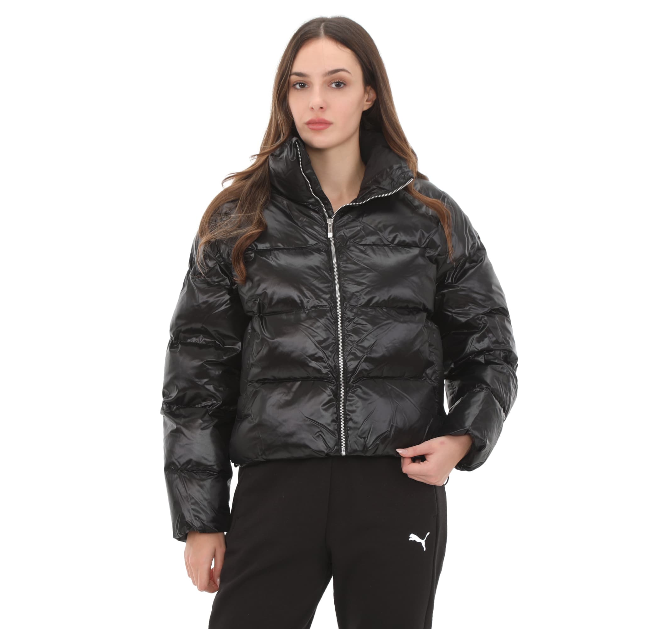 Puma Puma Shiny Puffer Jacket Kadın Mont Siyah