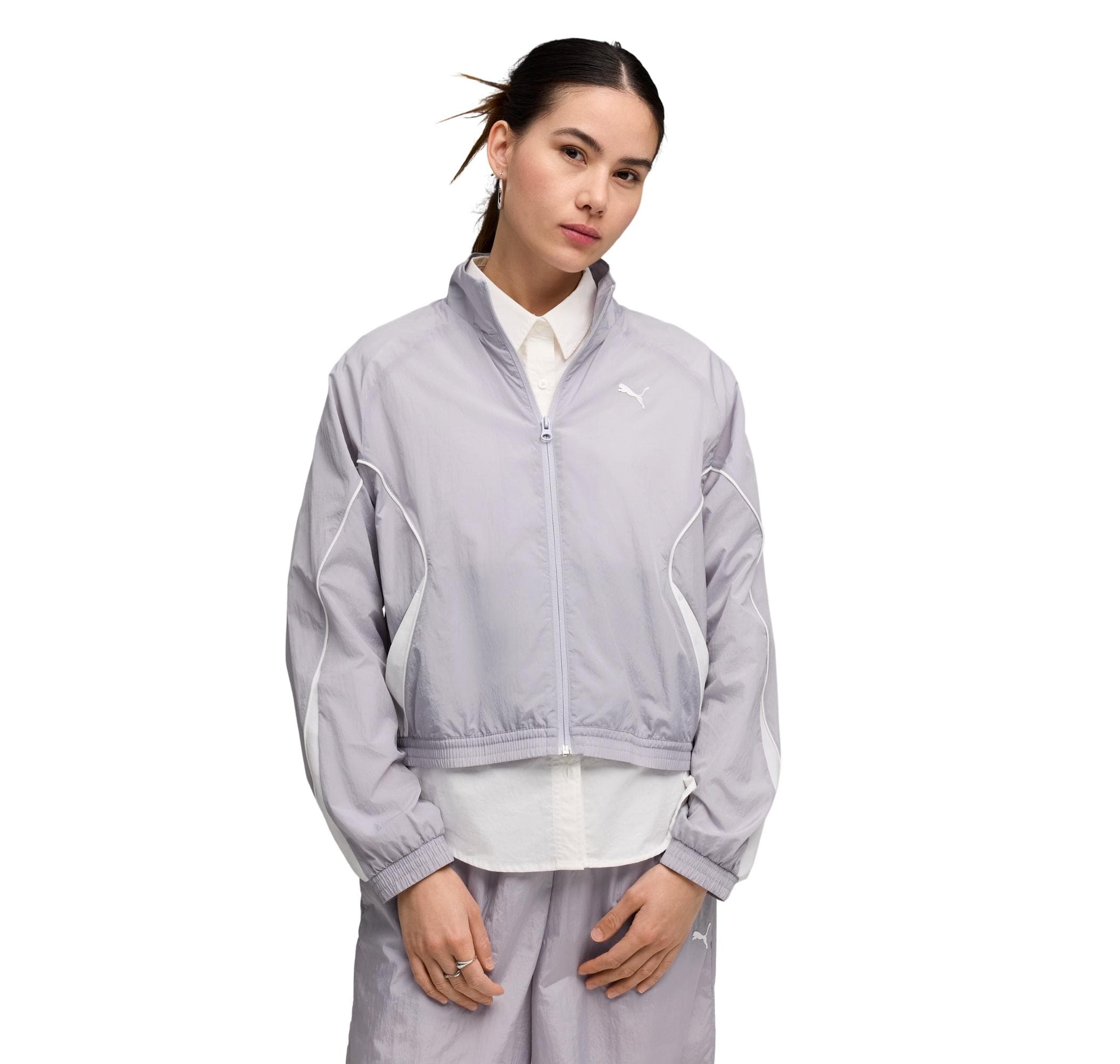 Puma Puma Sport Relaxed Woven Ful Kadın Ceket Gri
