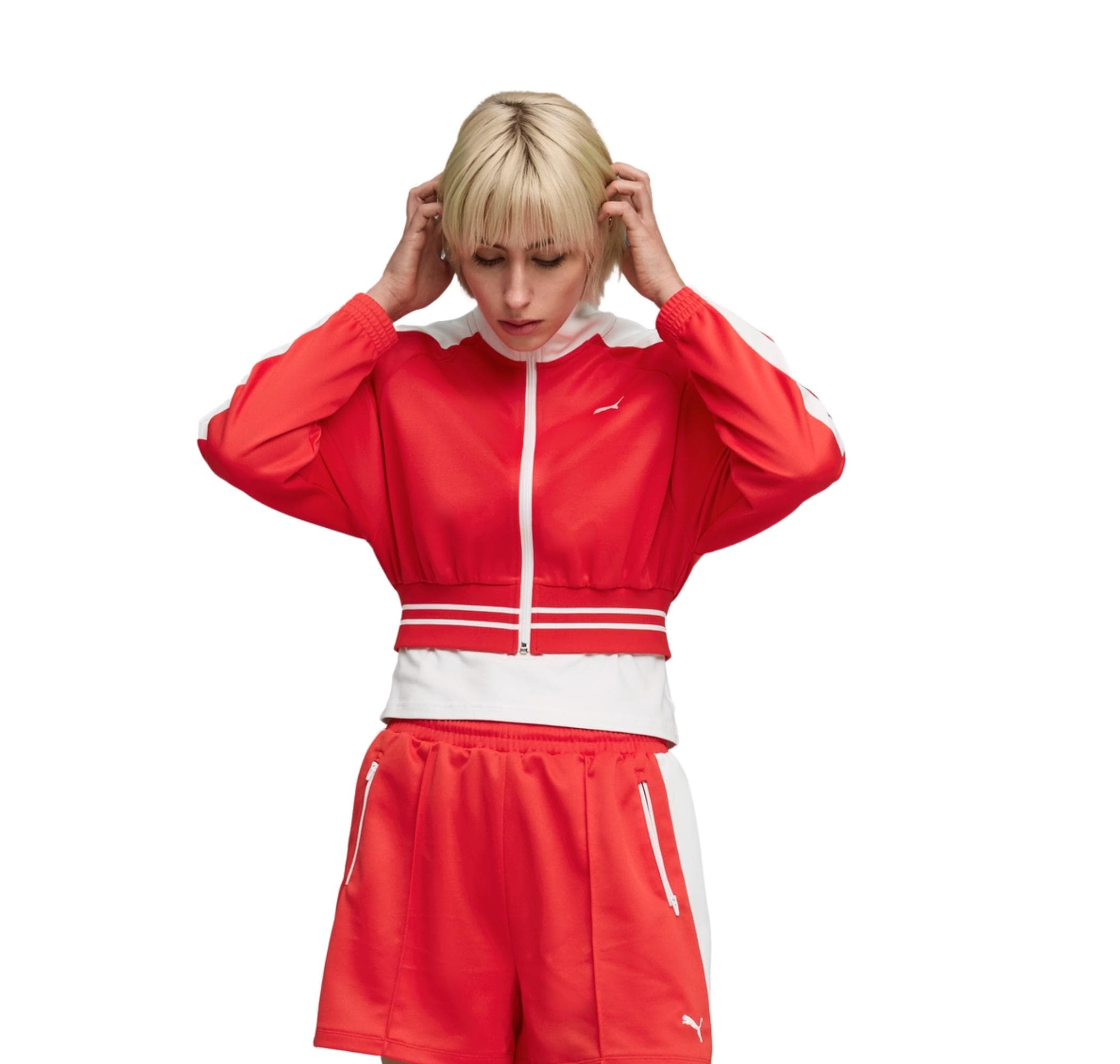 Puma Puma T7 Pique Cropped Jacket Kadın Ceket Kırmızı - 2