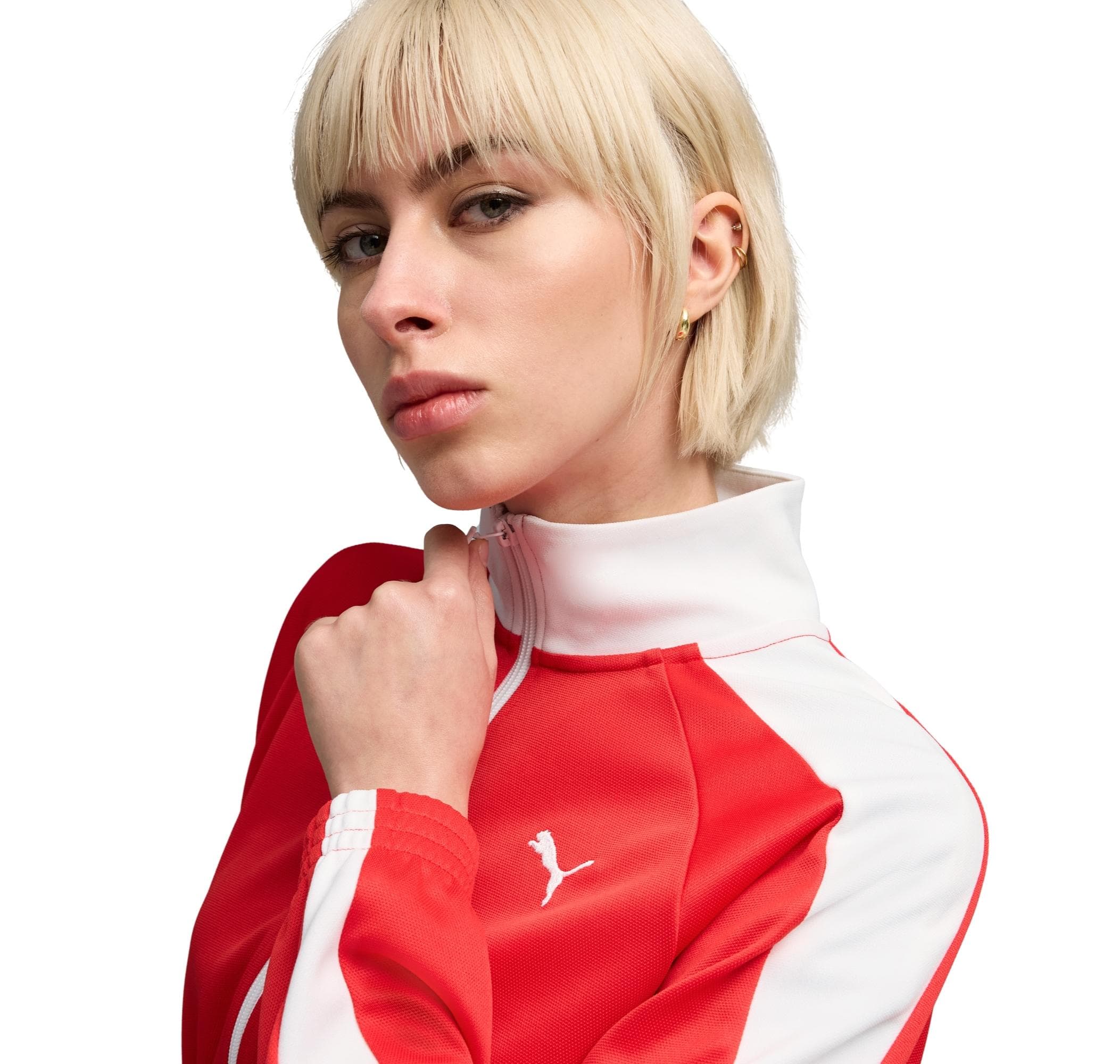 Puma Puma T7 Pique Cropped Jacket Kadın Ceket Kırmızı - 4