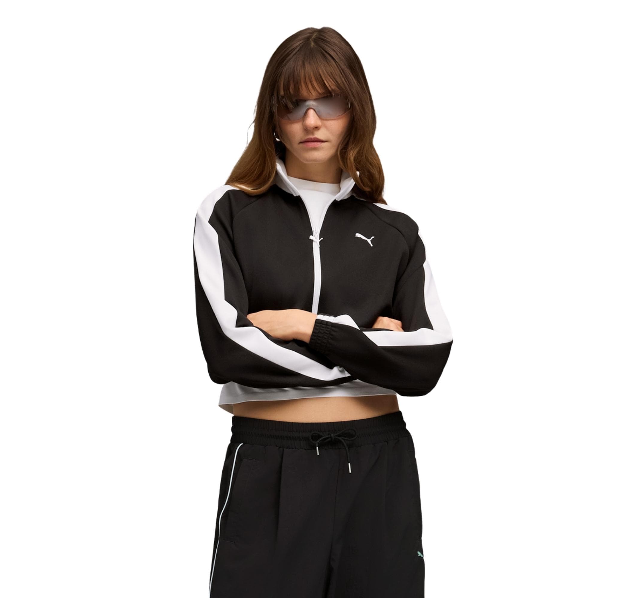 Puma Puma T7 Pique Cropped Jacket Kadın Ceket Siyah - 2