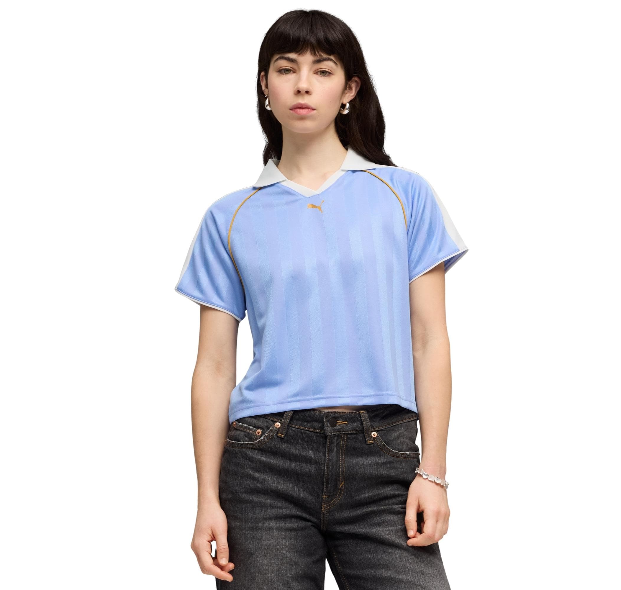Puma Puma T7 Relaxed Football Jersey Kadın T-Shirt Mavi