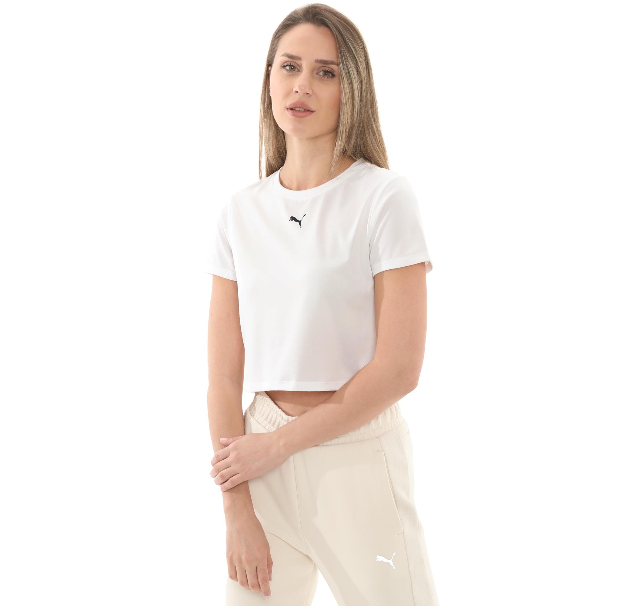 Puma Puma Tad Essentıal W Baby Tee Kadın T-Shirt Beyaz - 2