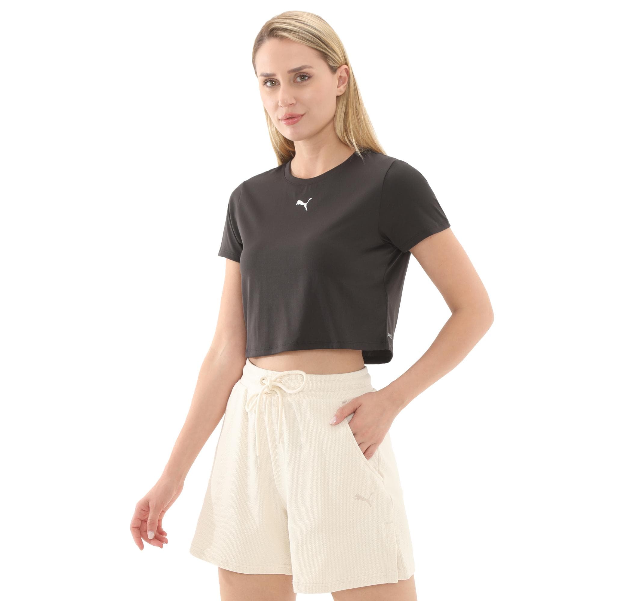 Puma Puma Tad Essentıal W Baby Tee Kadın T-Shirt Siyah - 2