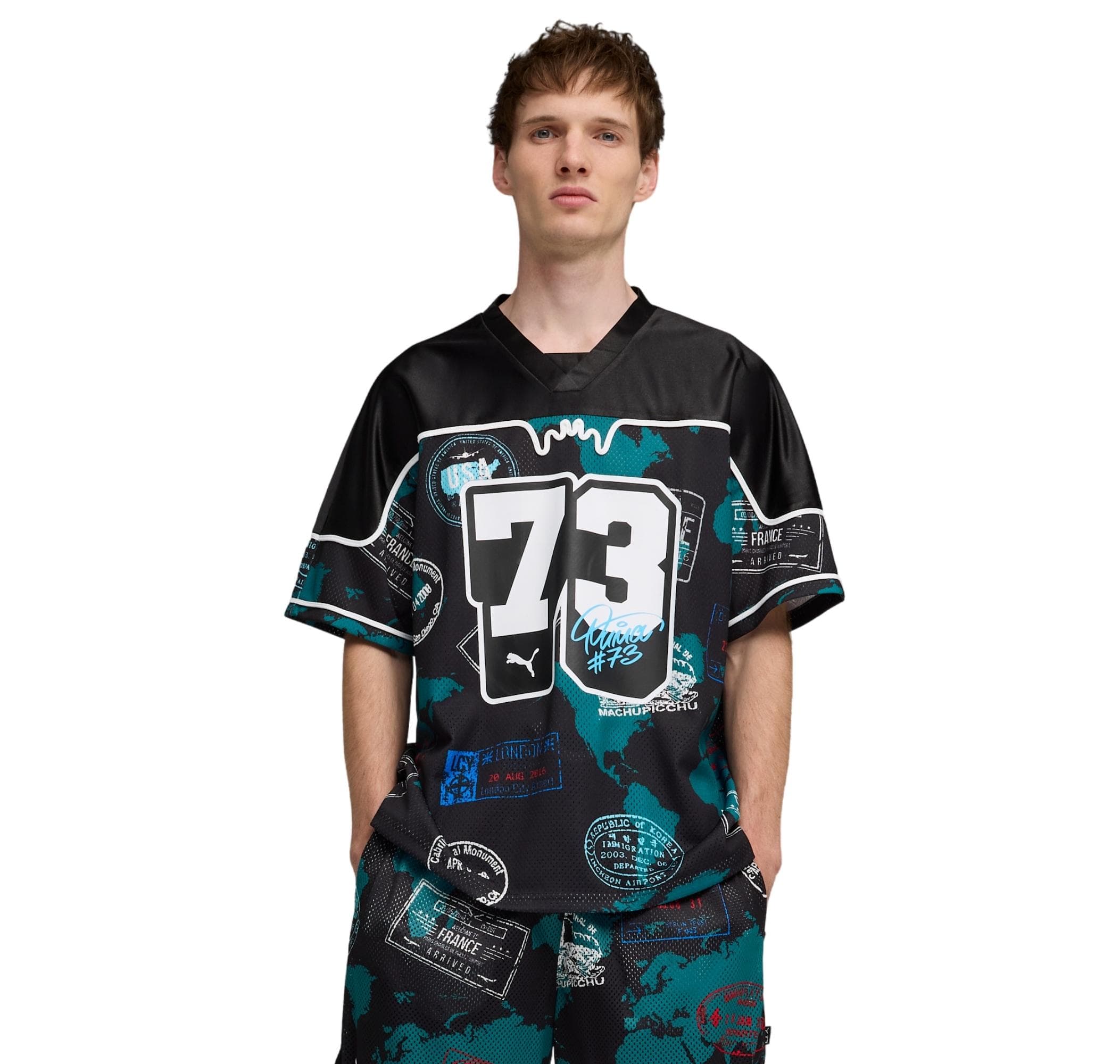 Puma Puma The Atw Dylan Aop Jersey Erkek T-Shirt Siyah