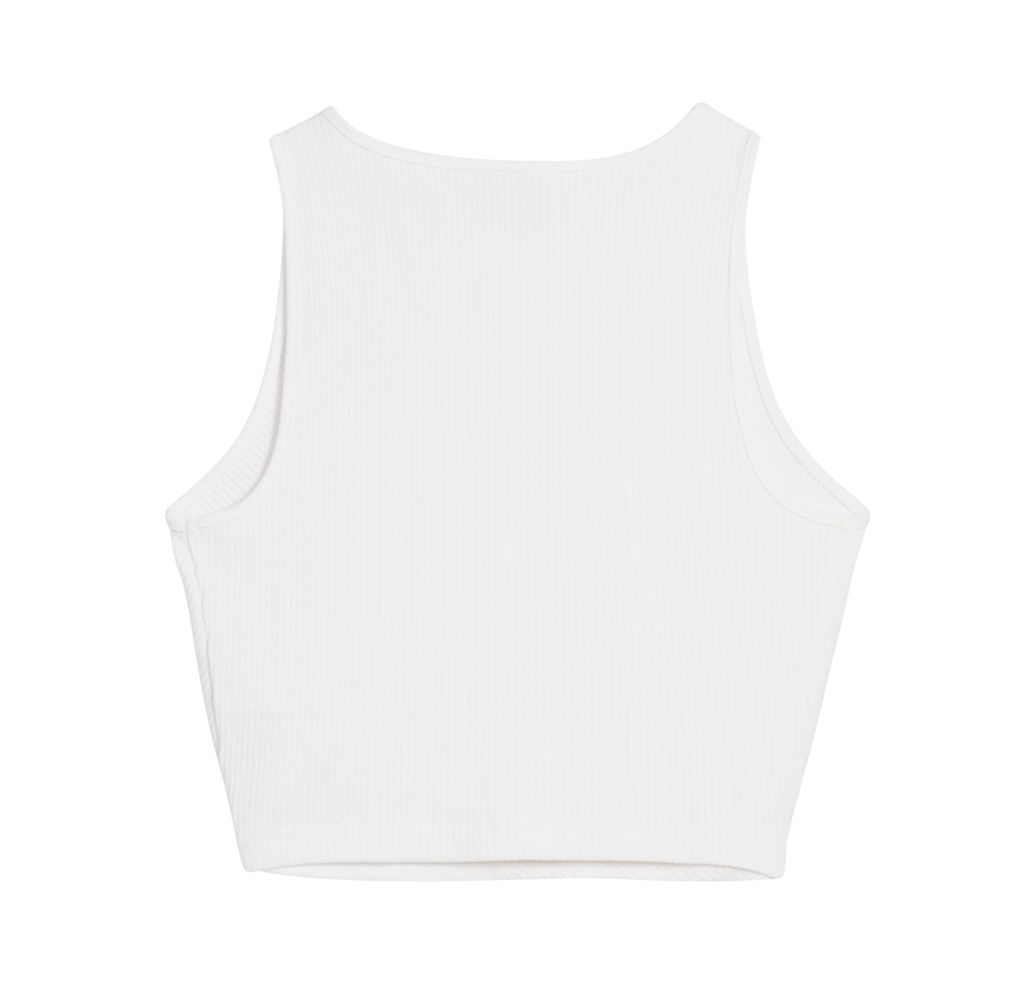 Puma Puma Wardrobe Ess Ribbed Crop Top Kadın T-Shirt Beyaz - 2