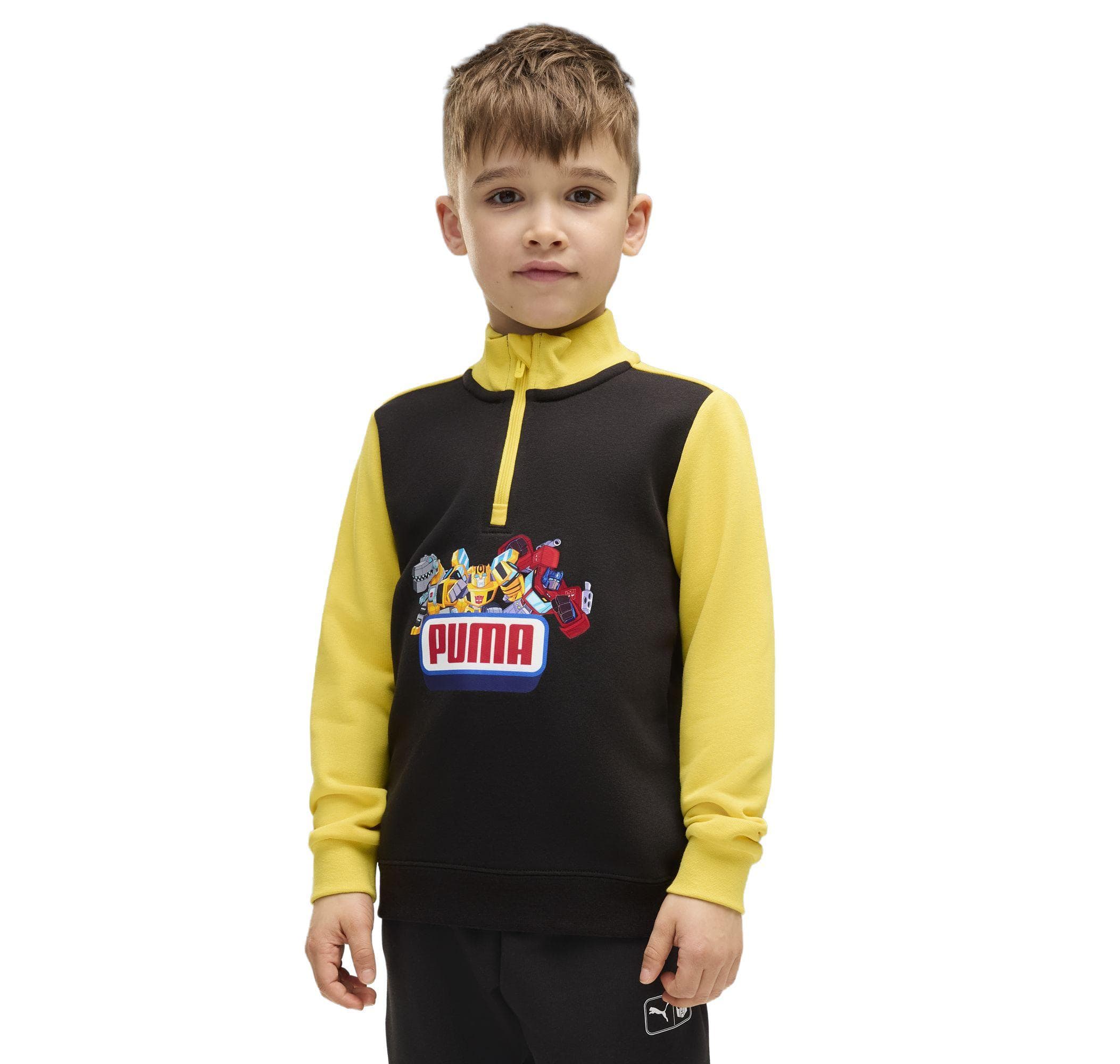 Puma Puma X Trnsfrmrs Half-Zip Çocuk Sweatshirt Siyah