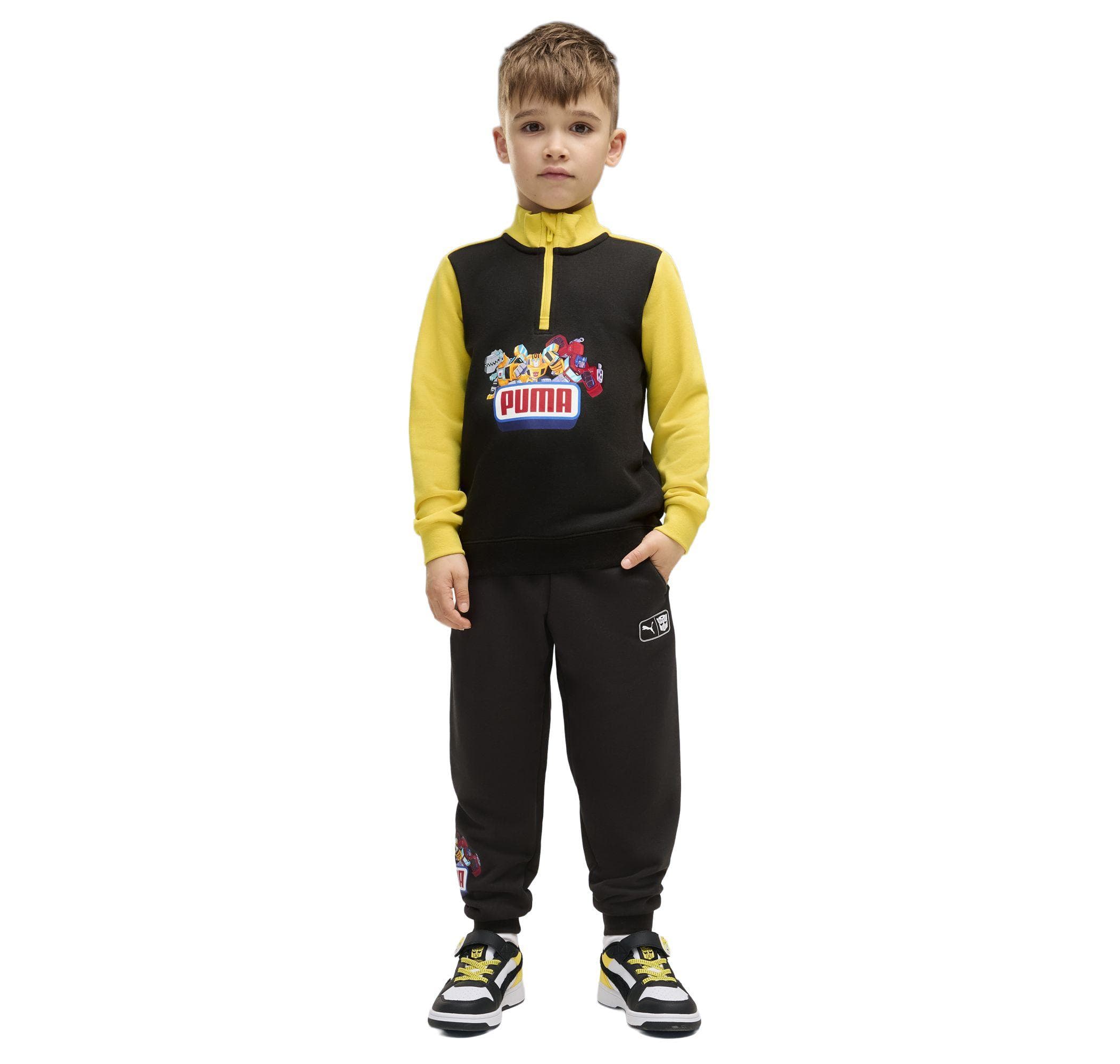 Puma Puma X Trnsfrmrs Half-Zip Çocuk Sweatshirt Siyah - 3