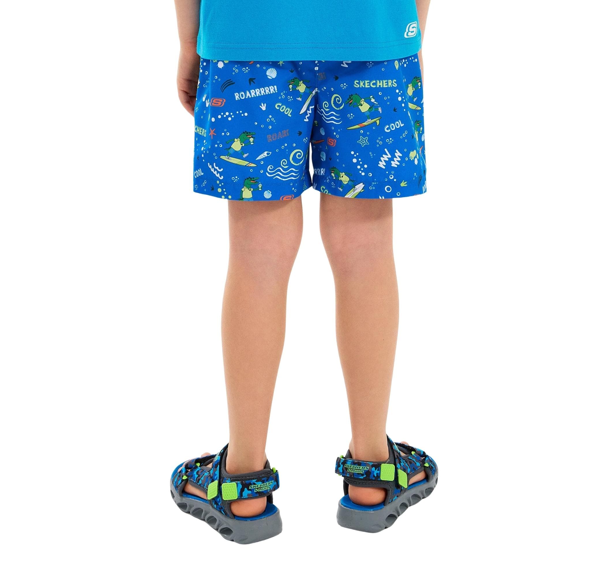 Skechers Skechers B 5 Inch Allover Print Swimshort Çocuk Şort Ve Kapri Mavi - 3