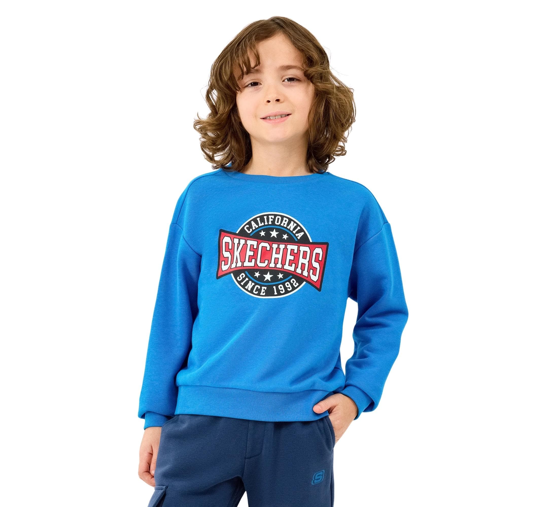Skechers Skechers B Crewneck Çocuk Sweatshirt Mavi
