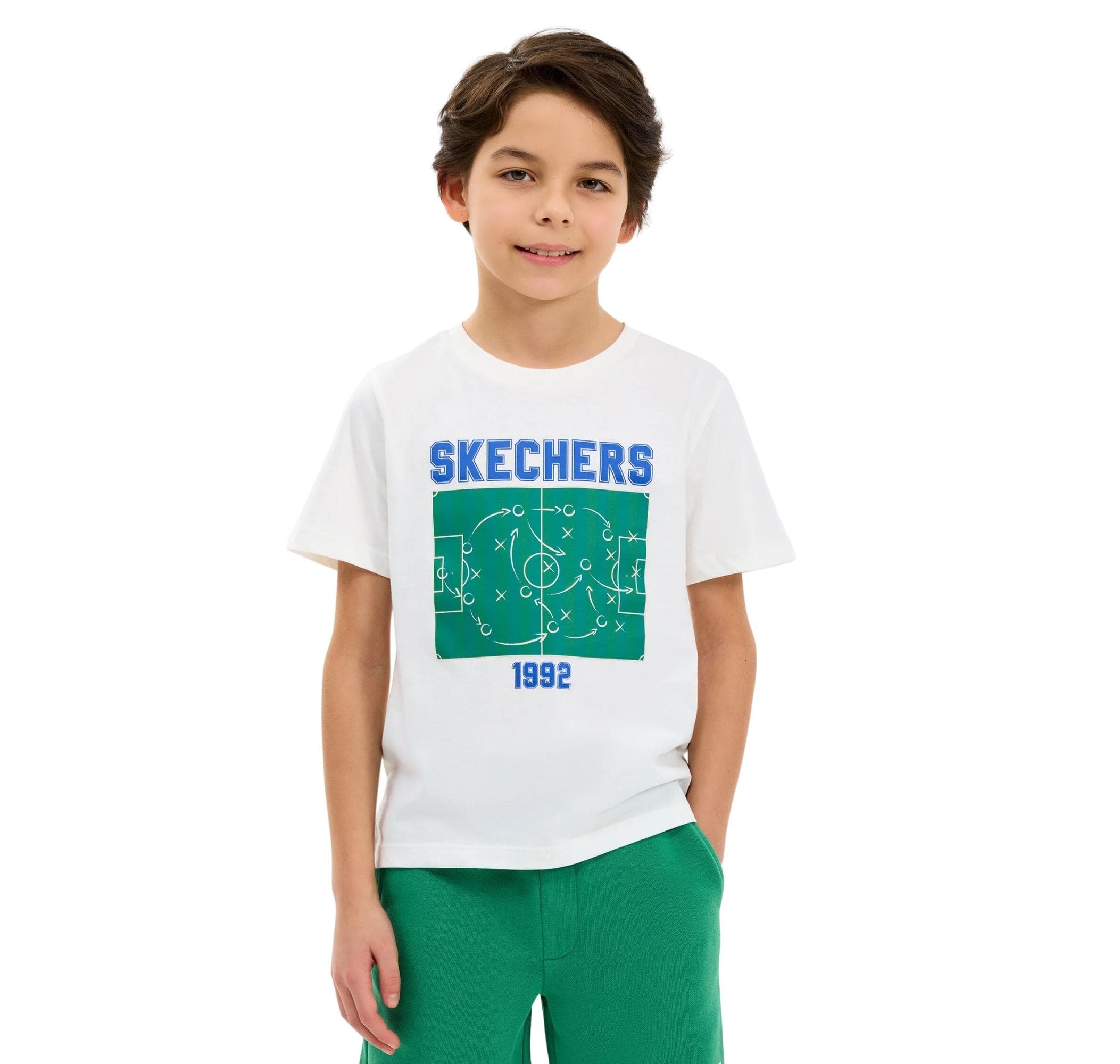 Skechers Skechers B Graphic Tee Regular Fit Çocuk T-Shirt Beyaz