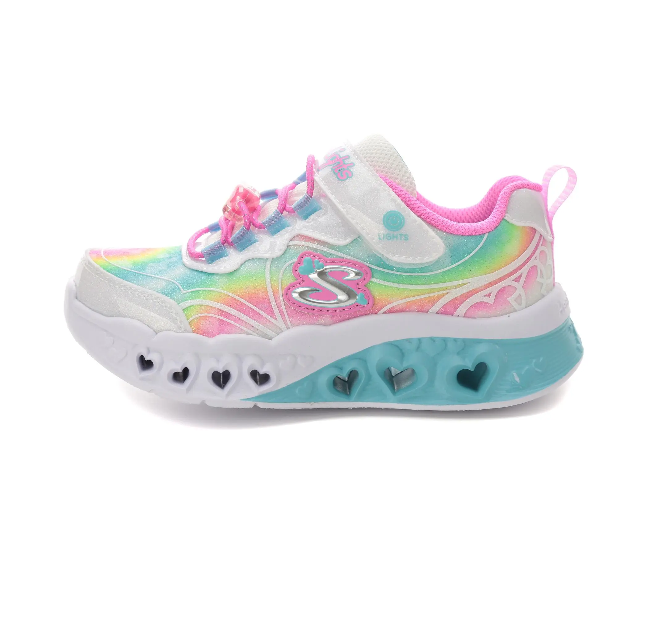Skechers Skechers Flutter Heart Lights - Groovy Swirl Çocuk Spor Ayakkabı Beyaz