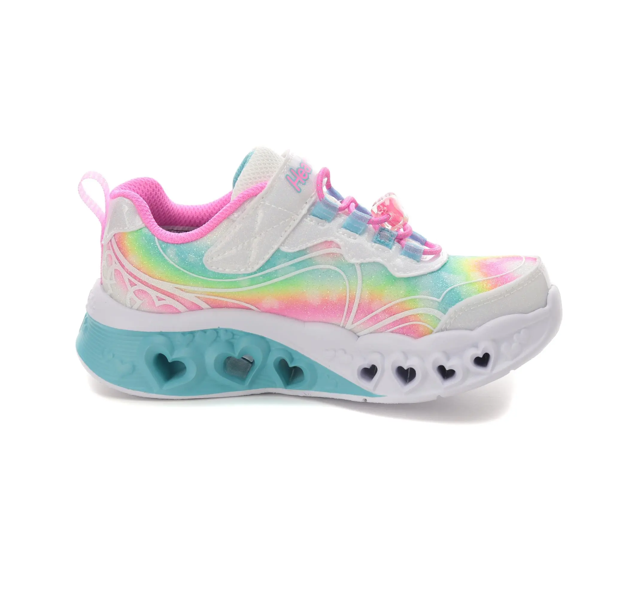 Skechers Skechers Flutter Heart Lights - Groovy Swirl Çocuk Spor Ayakkabı Beyaz - 4