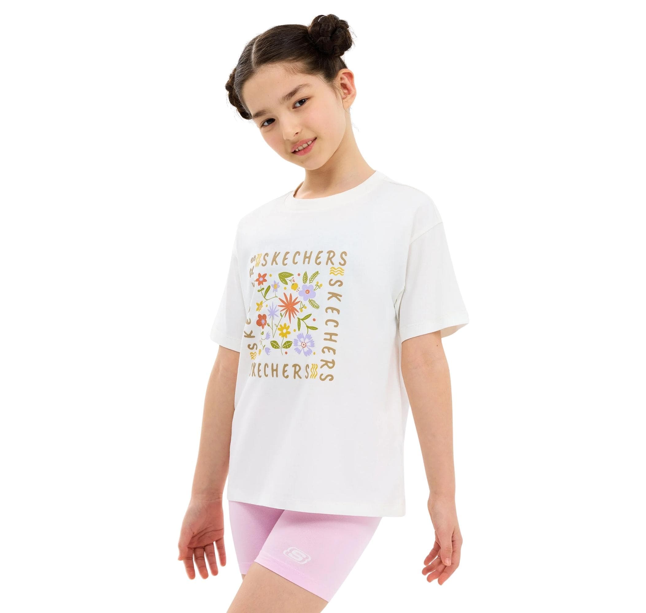 Skechers Skechers G Graphic Tee Oversize Çocuk T-Shirt Beyaz - 2