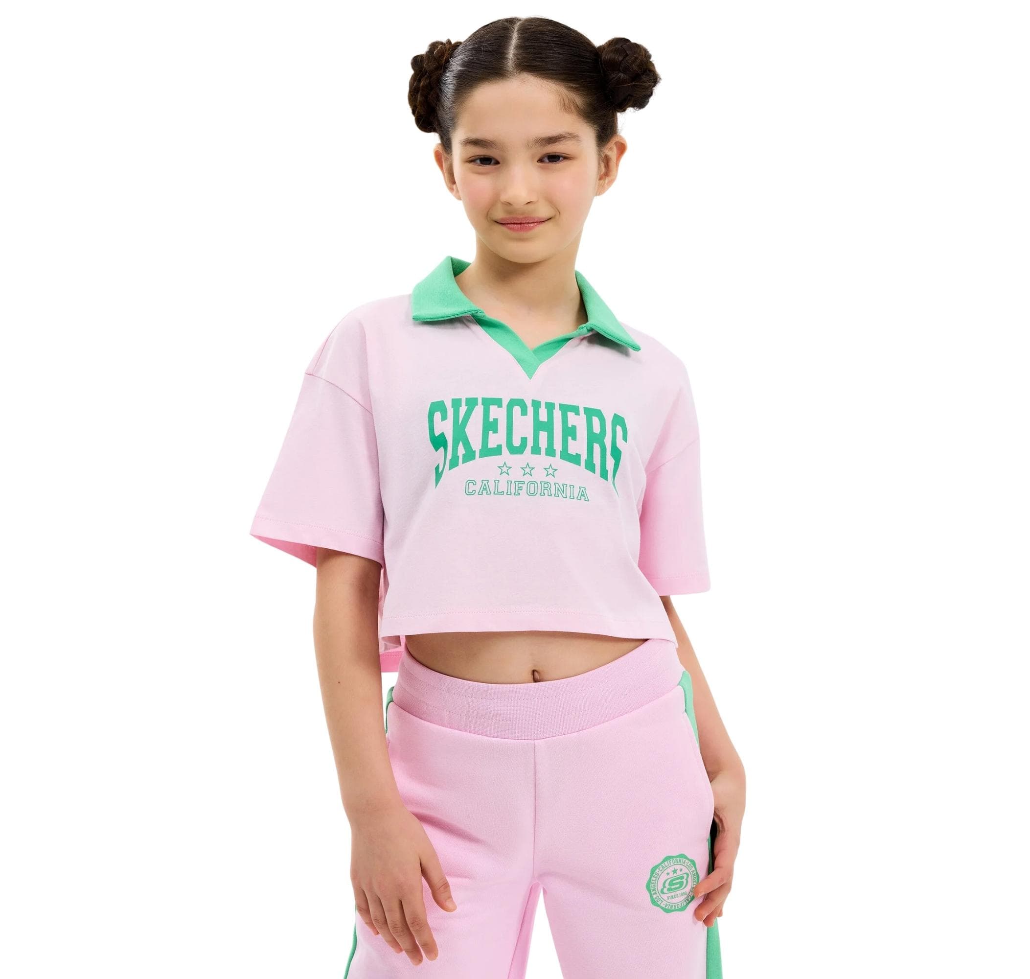 Skechers Skechers G Graphic Tee Polo Çocuk T-Shirt Pembe