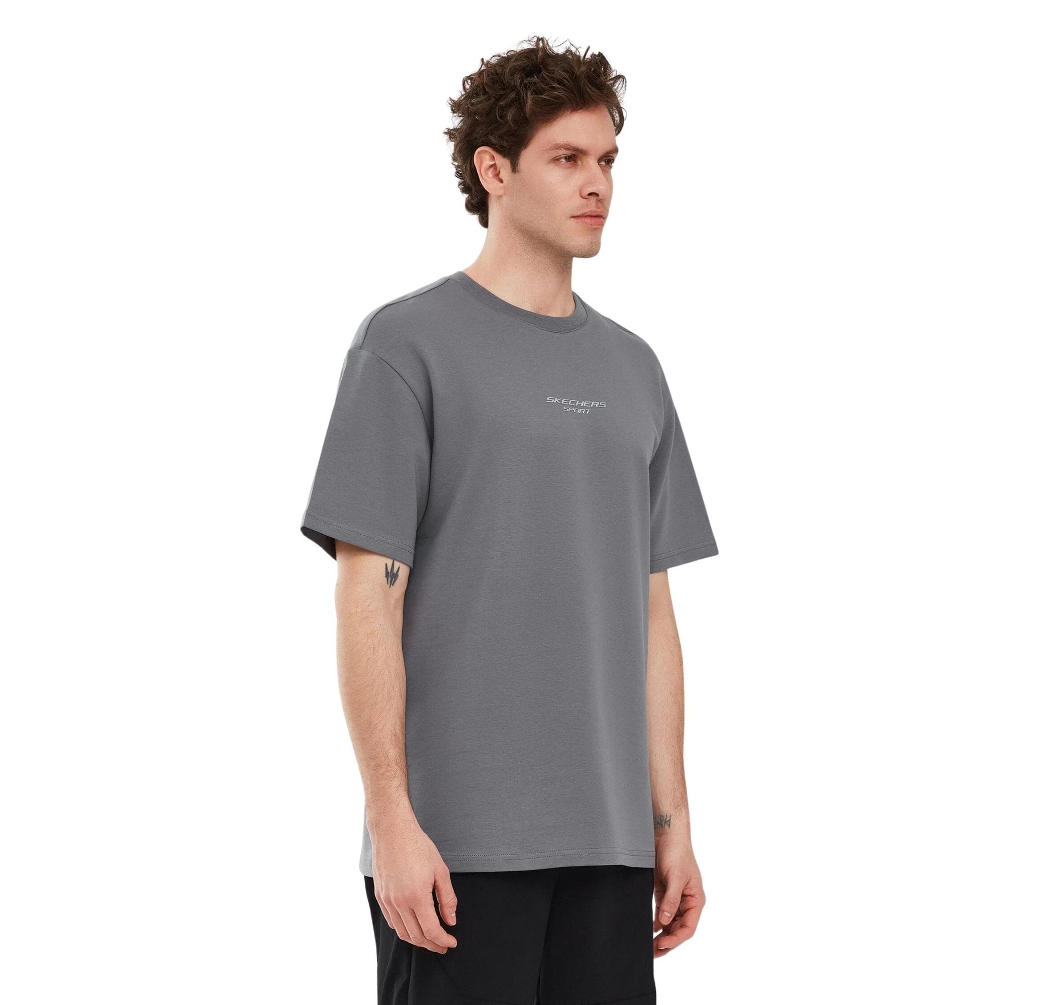 Skechers Skechers Graphic M Short Sleeve Erkek T-Shirt Gri - 2