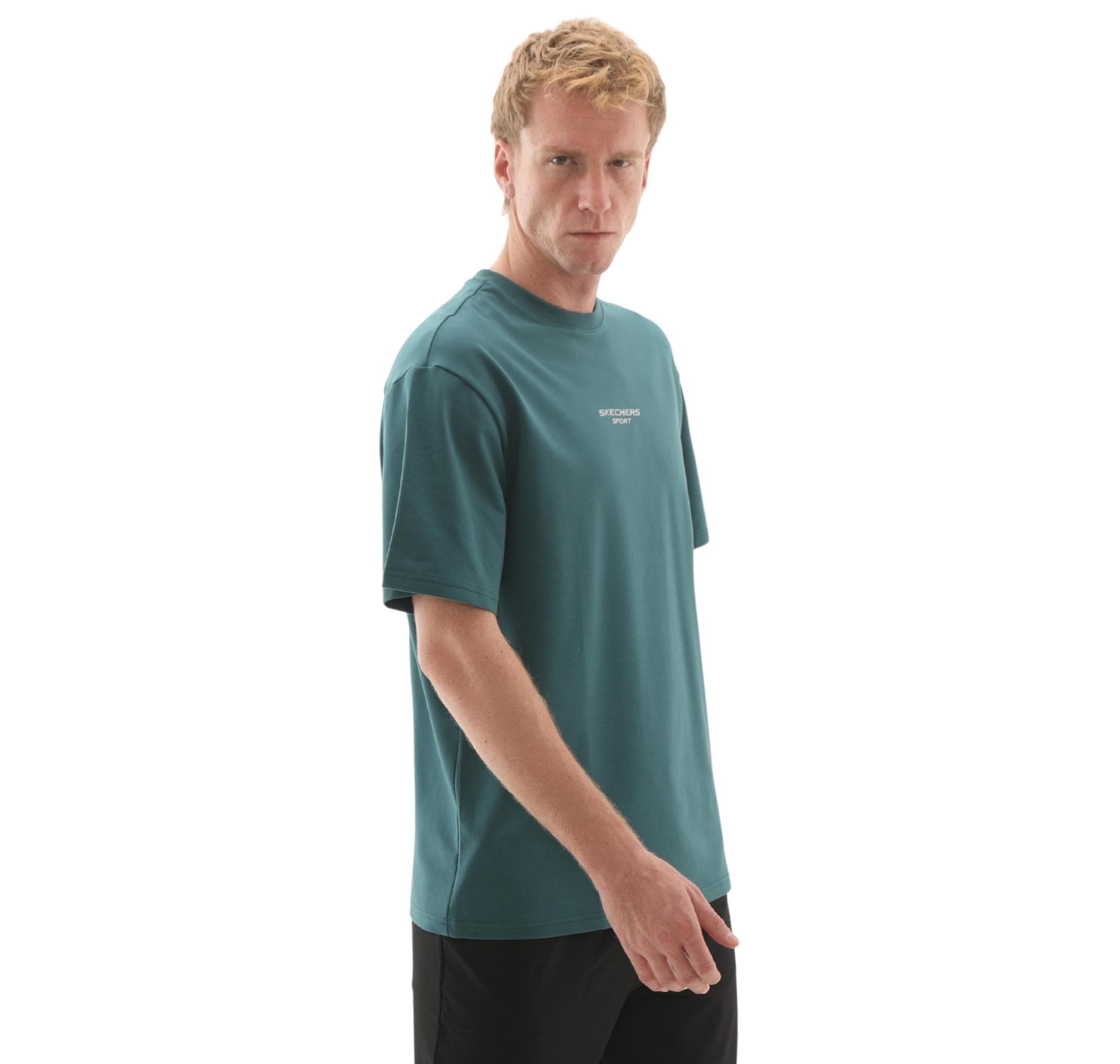 Skechers Skechers Graphic M Short Sleeve Erkek T-Shirt Turkuaz - 2