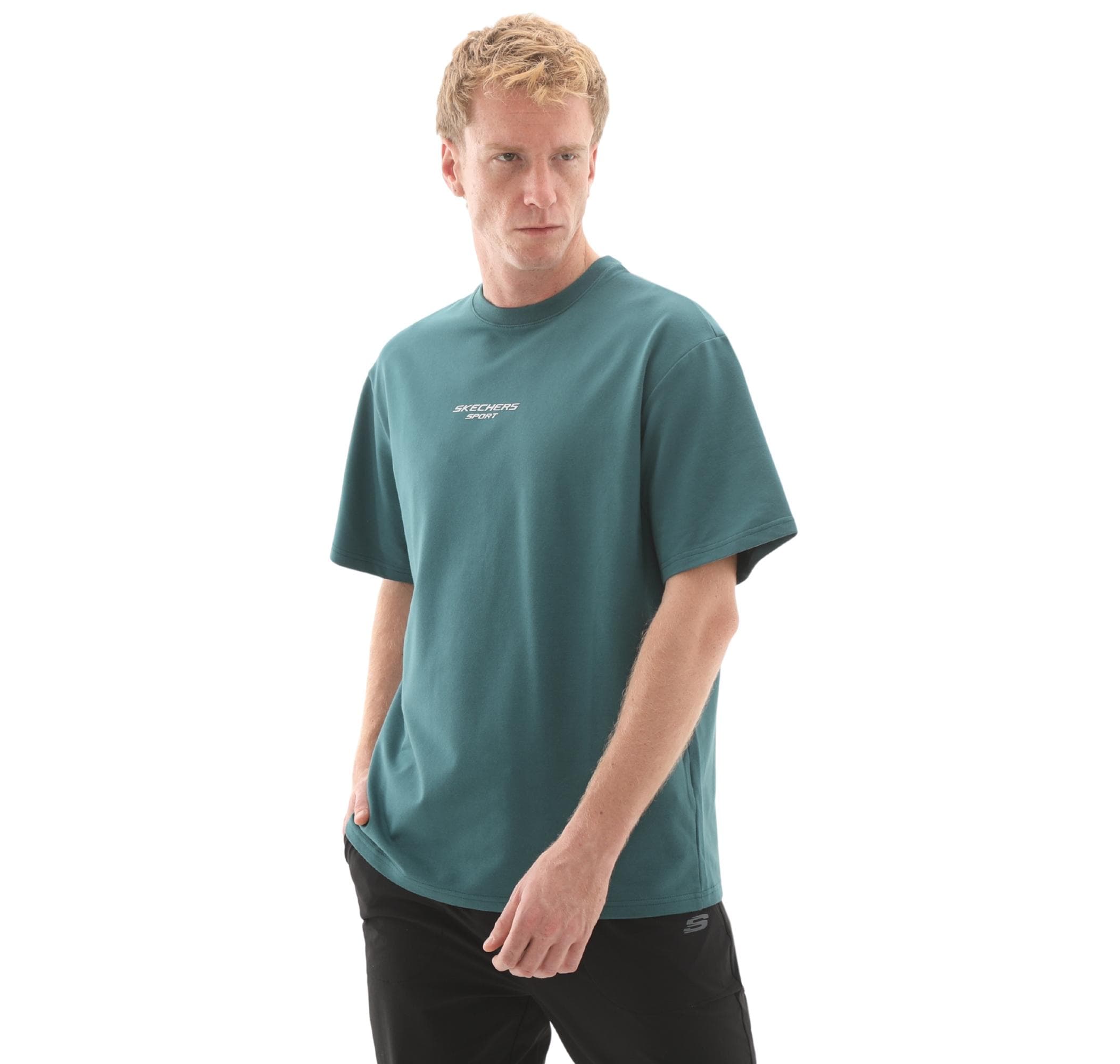 Skechers Skechers Graphic M Short Sleeve Erkek T-Shirt Turkuaz - 3