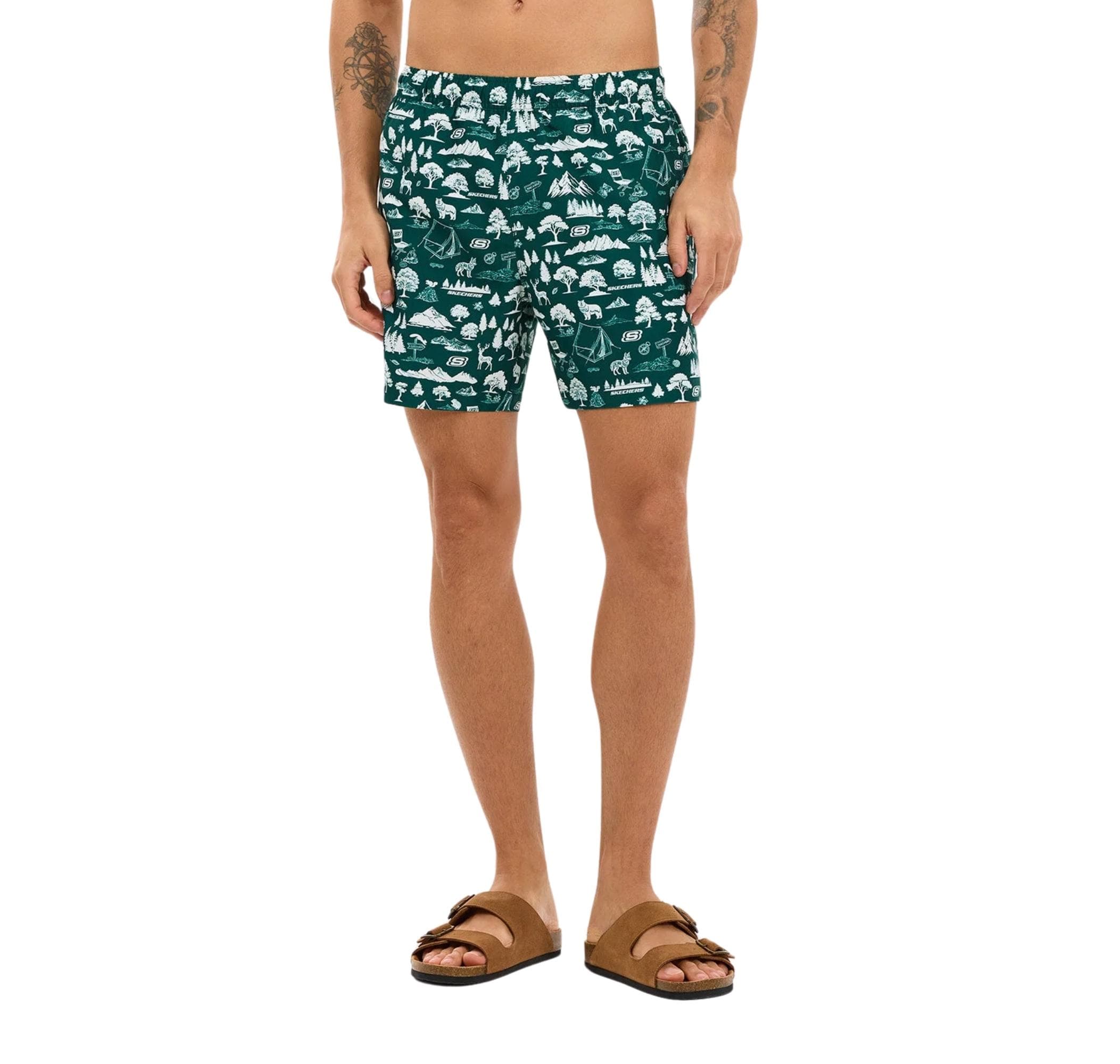 Skechers Skechers M 7 Inch Swimshort Erkek Mayo Yeşil