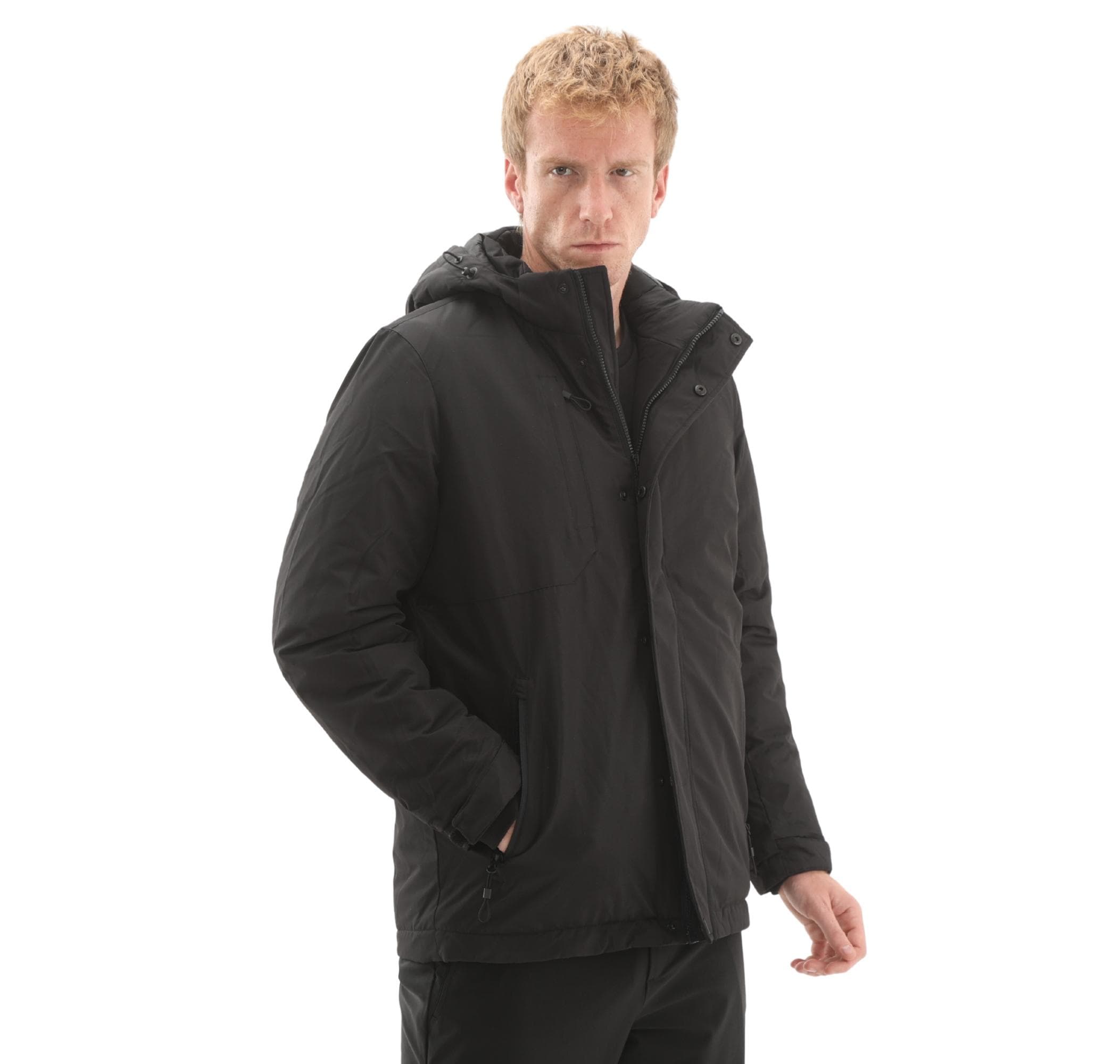 Skechers Skechers M Coated Jacket Erkek Mont Siyah - 2