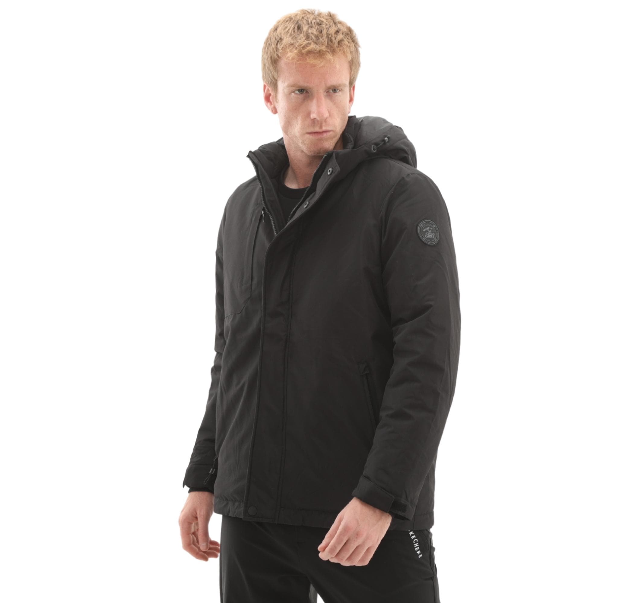 Skechers Skechers M Coated Jacket Erkek Mont Siyah - 3