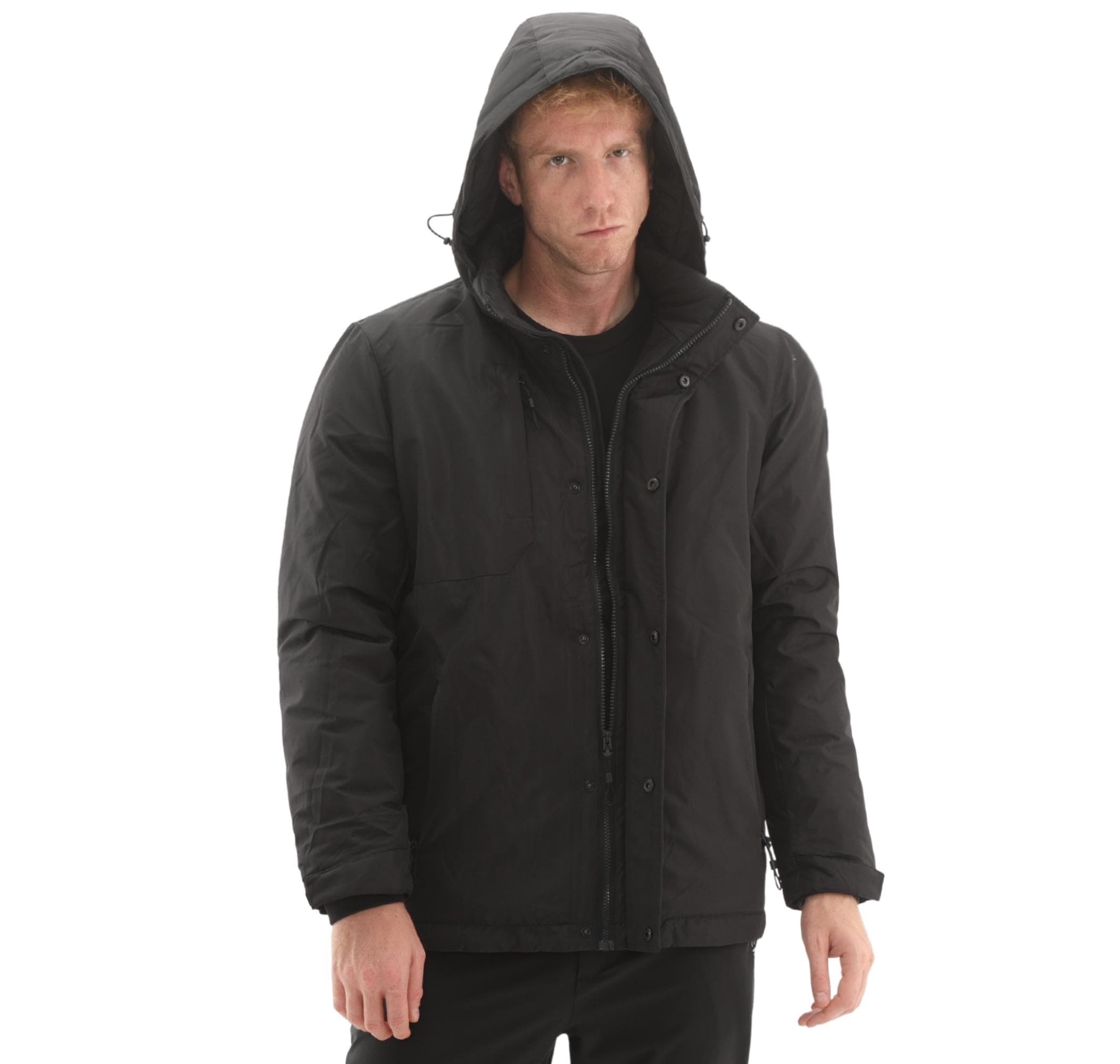 Skechers Skechers M Coated Jacket Erkek Mont Siyah - 4