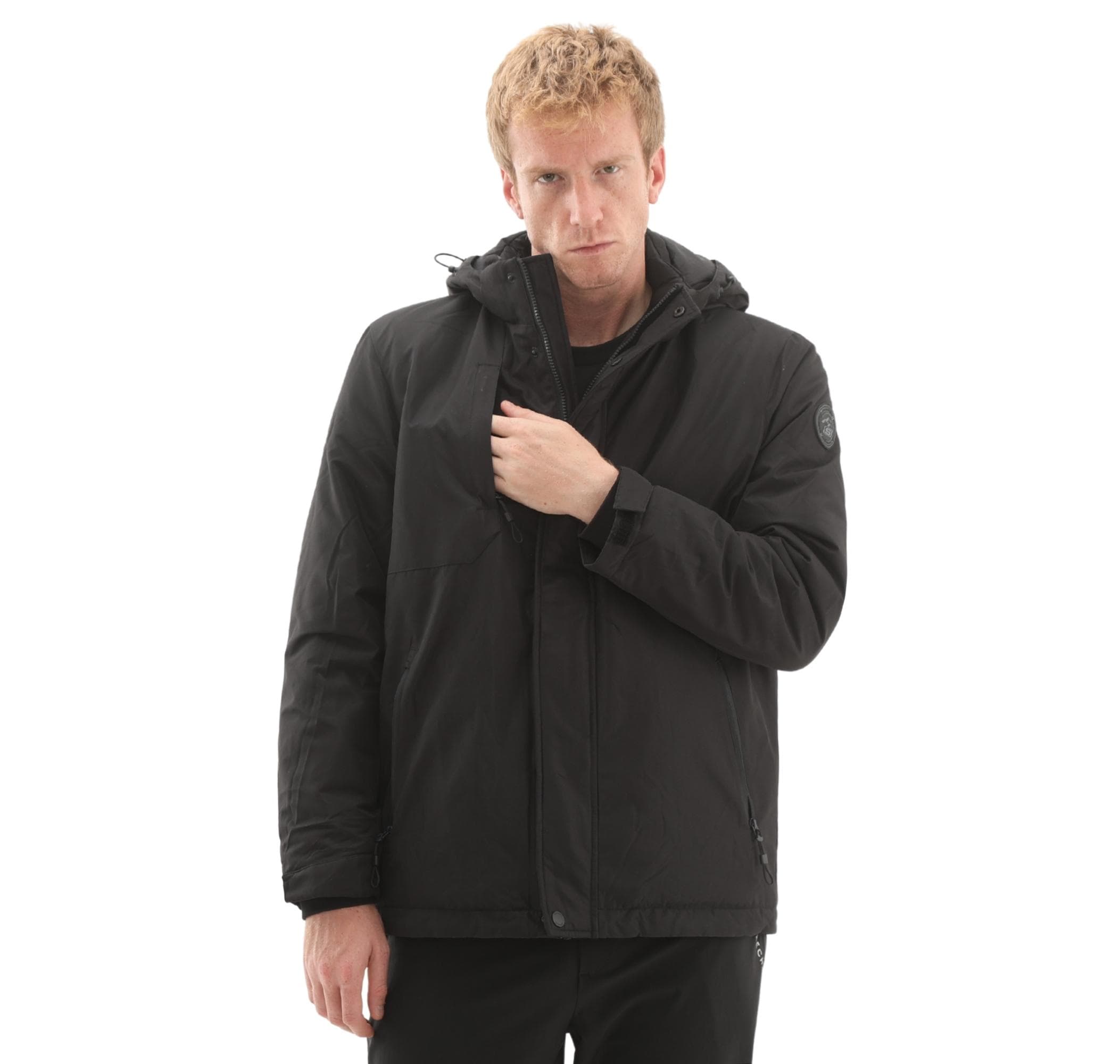 Skechers Skechers M Coated Jacket Erkek Mont Siyah - 6