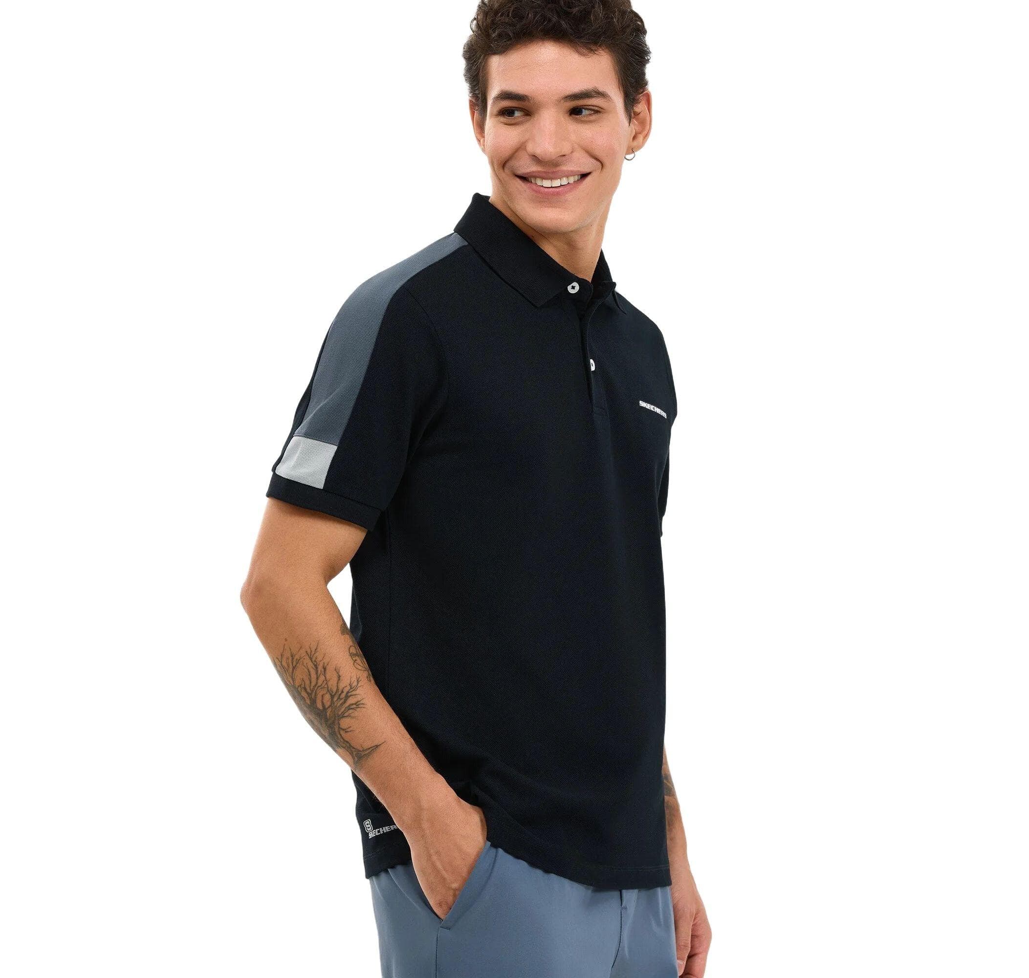 Skechers Skechers M Color Block Detail Polo Erkek T-Shirt Beyaz - 2