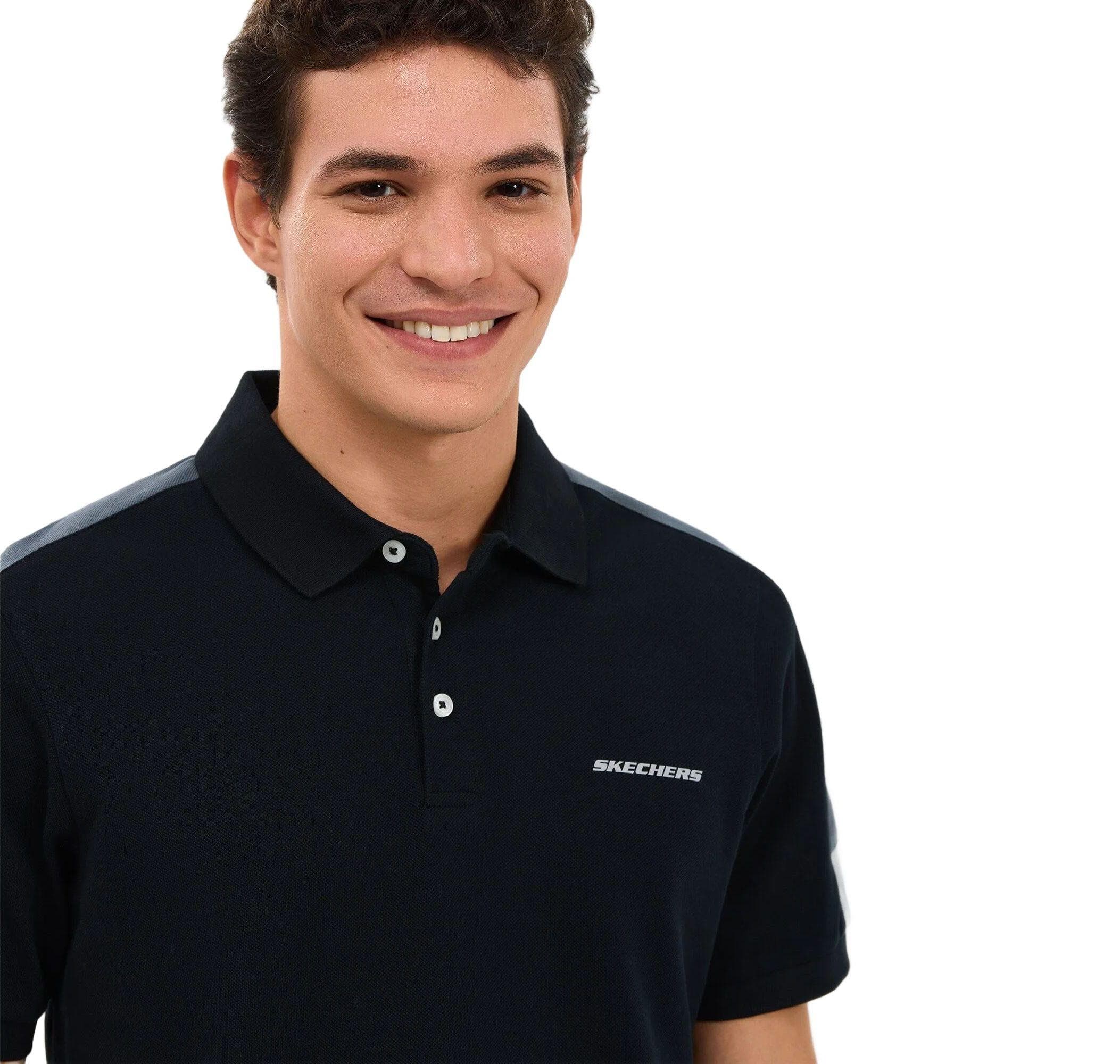 Skechers Skechers M Color Block Detail Polo Erkek T-Shirt Beyaz - 4