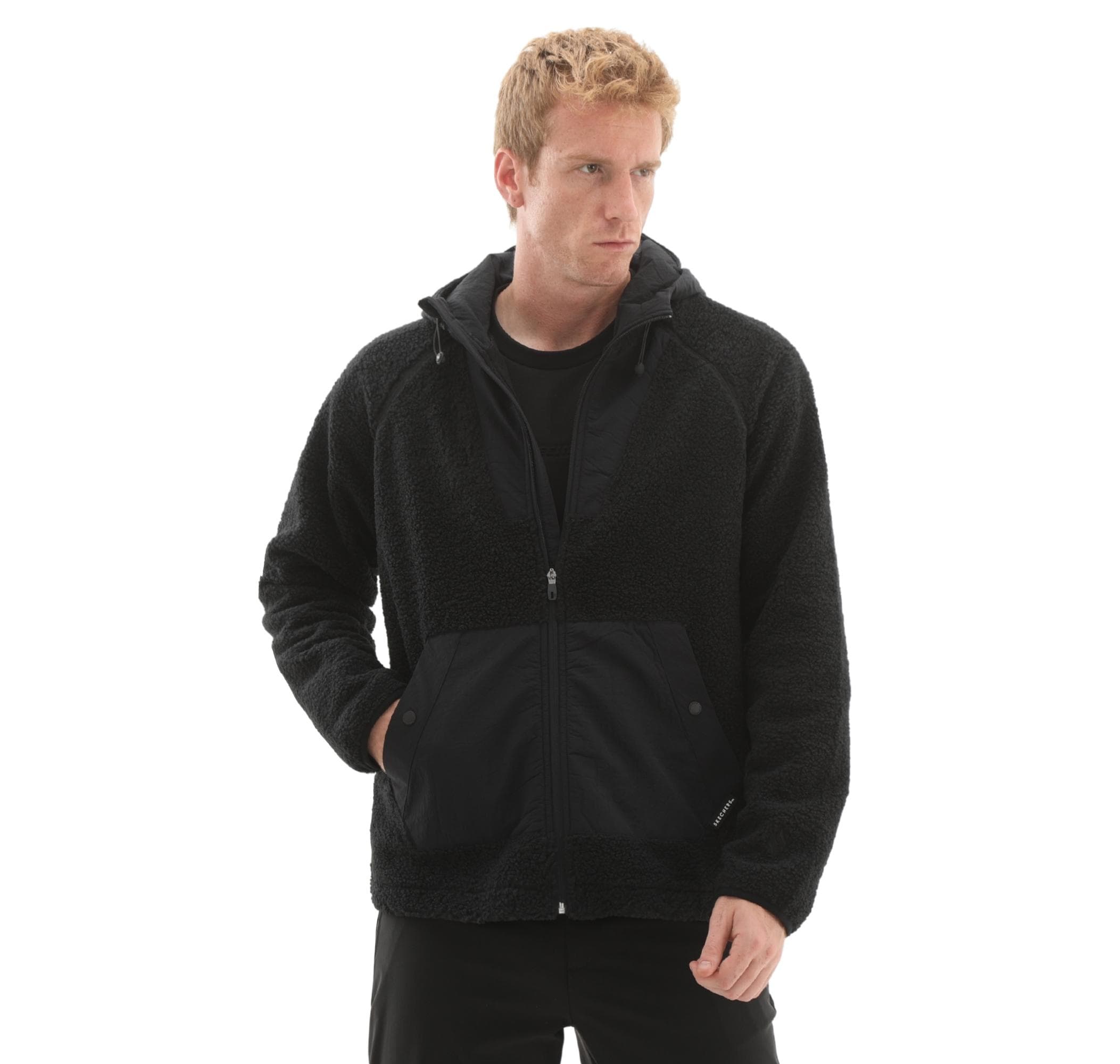 Skechers Skechers M Comfort Hoodie Sherpa Jacket Erkek Ceket Siyah